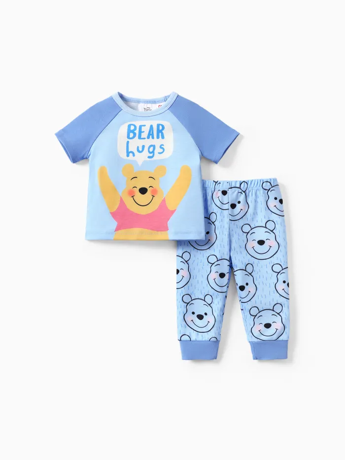 Disney Winnie the Pooh 2pcs Baby Boy Naia™ Character Print T-shirt with All-over Character Print Pants