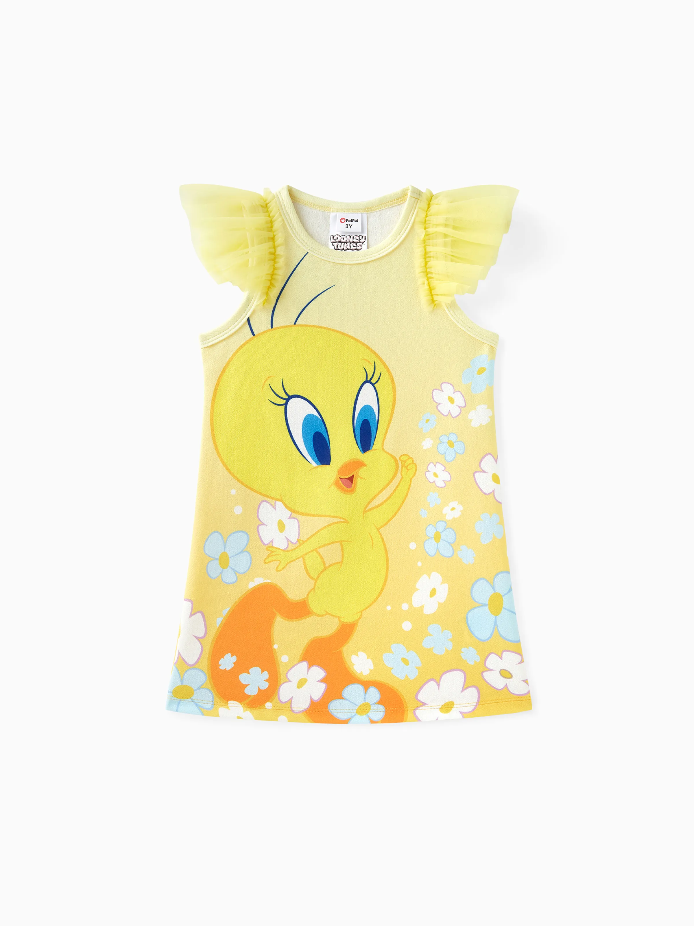 Looney Tunes 1pc Toddler Girls Character Ruffled Mesh-Sleeve Dress