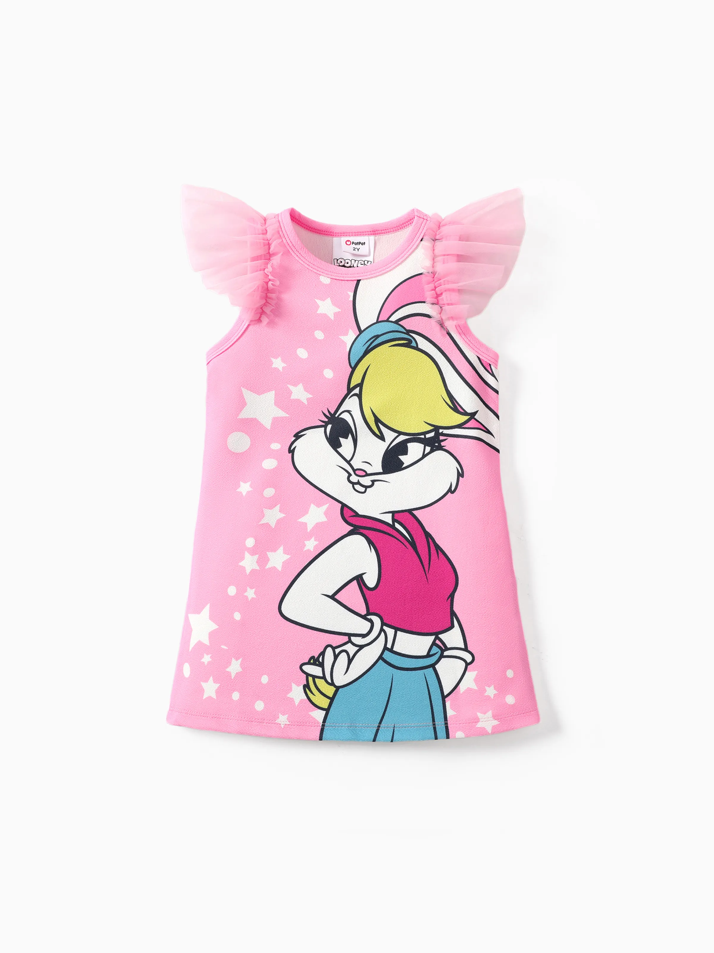 

Looney Tunes 1pc Toddler Girls Character Ruffled Mesh-Sleeve Dress