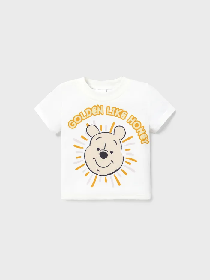Disney Winnie the Pooh 1pc Bebê / Toddler Meninos / Meninas Naia™ Personagem Estampa Arco-íris / Camiseta Floral

