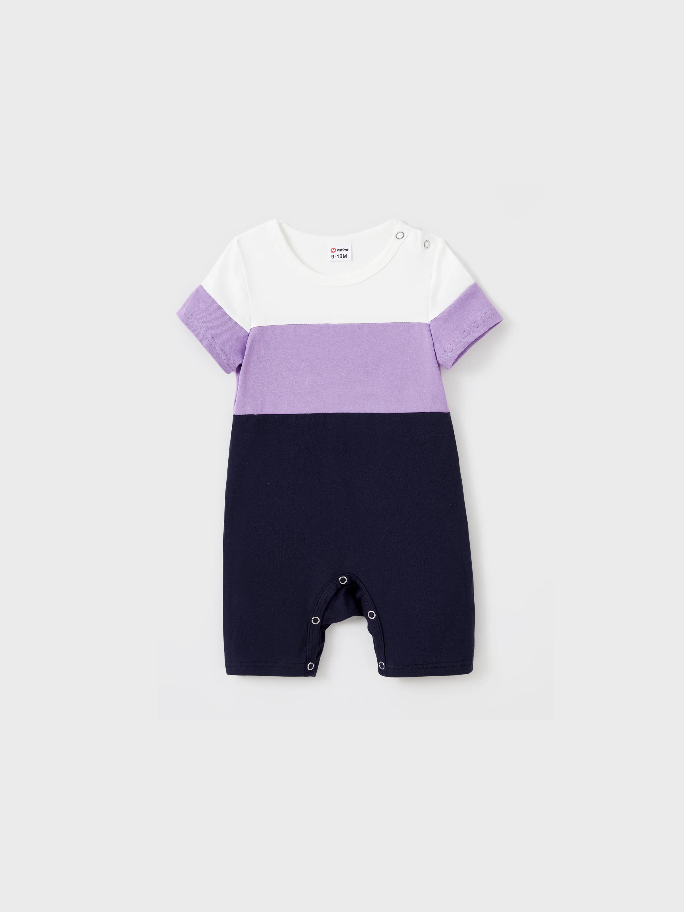 

Family Matching Sets Color Block Tee or Lavender Purple Button Elastic Waist Ruffle Hem Strap Dress (Quick-Dry)