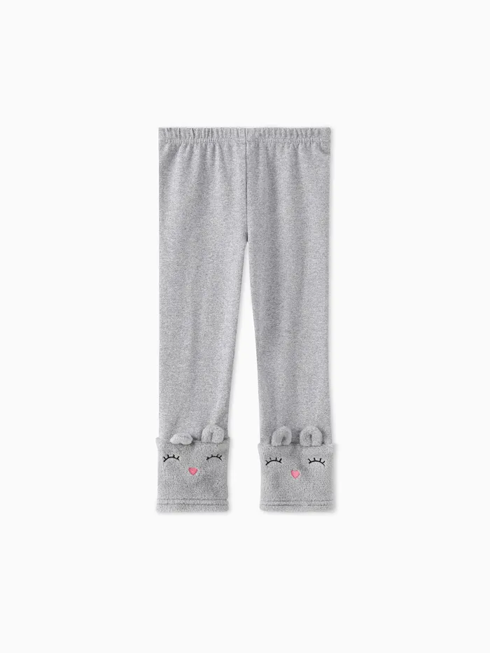 Toddler Girl Casual Cat Embroidered Leggings