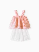 

2-Piece Baby/Toddler Girl Elegant Pleated Camisole and Shorts Set