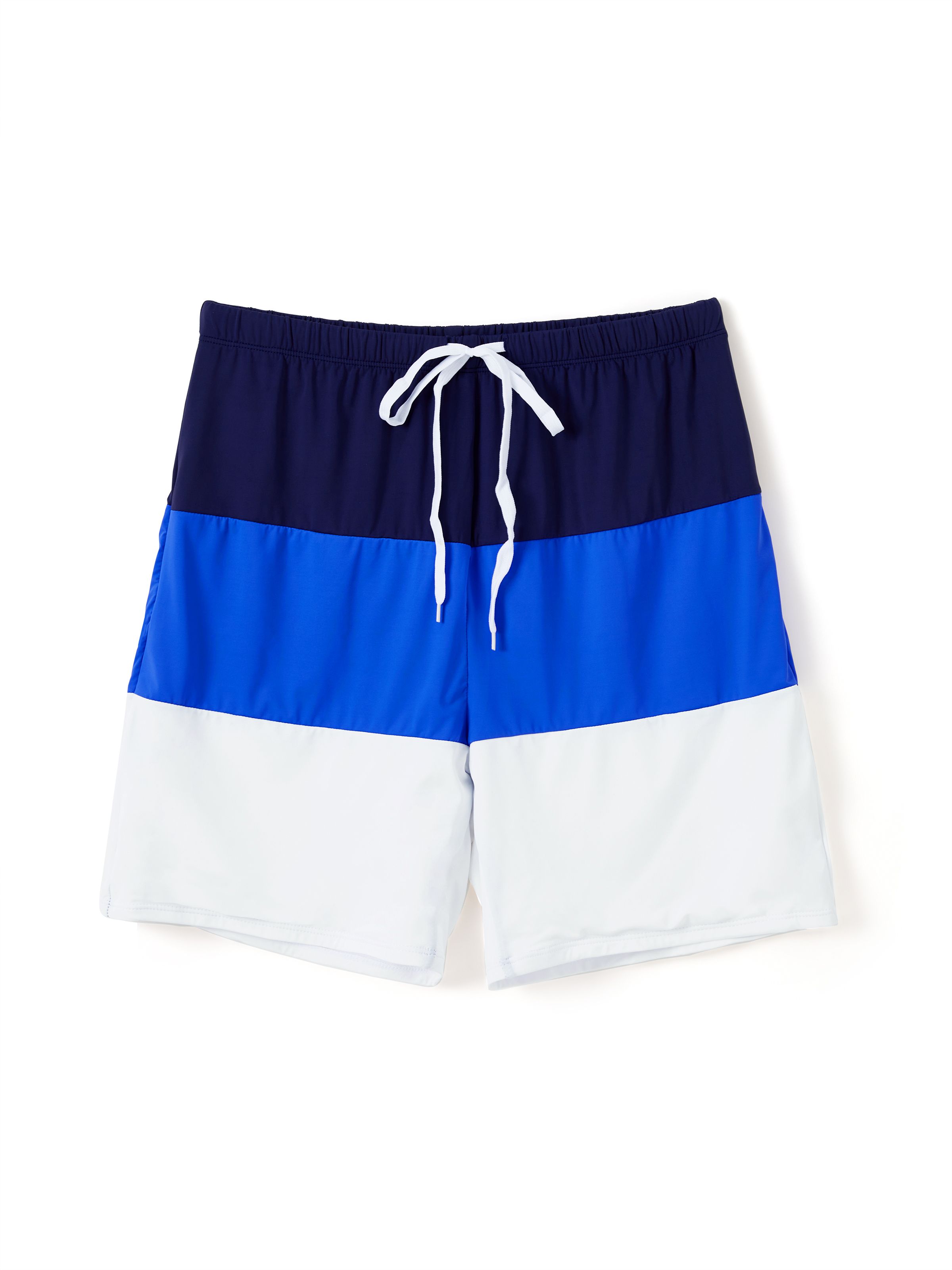 

UPF50+ Family Matching Swimsuit Colorblock Drawstring Swim Trunks or Ruffle Trim One-Piece Swimsuit (Sun-Protective)