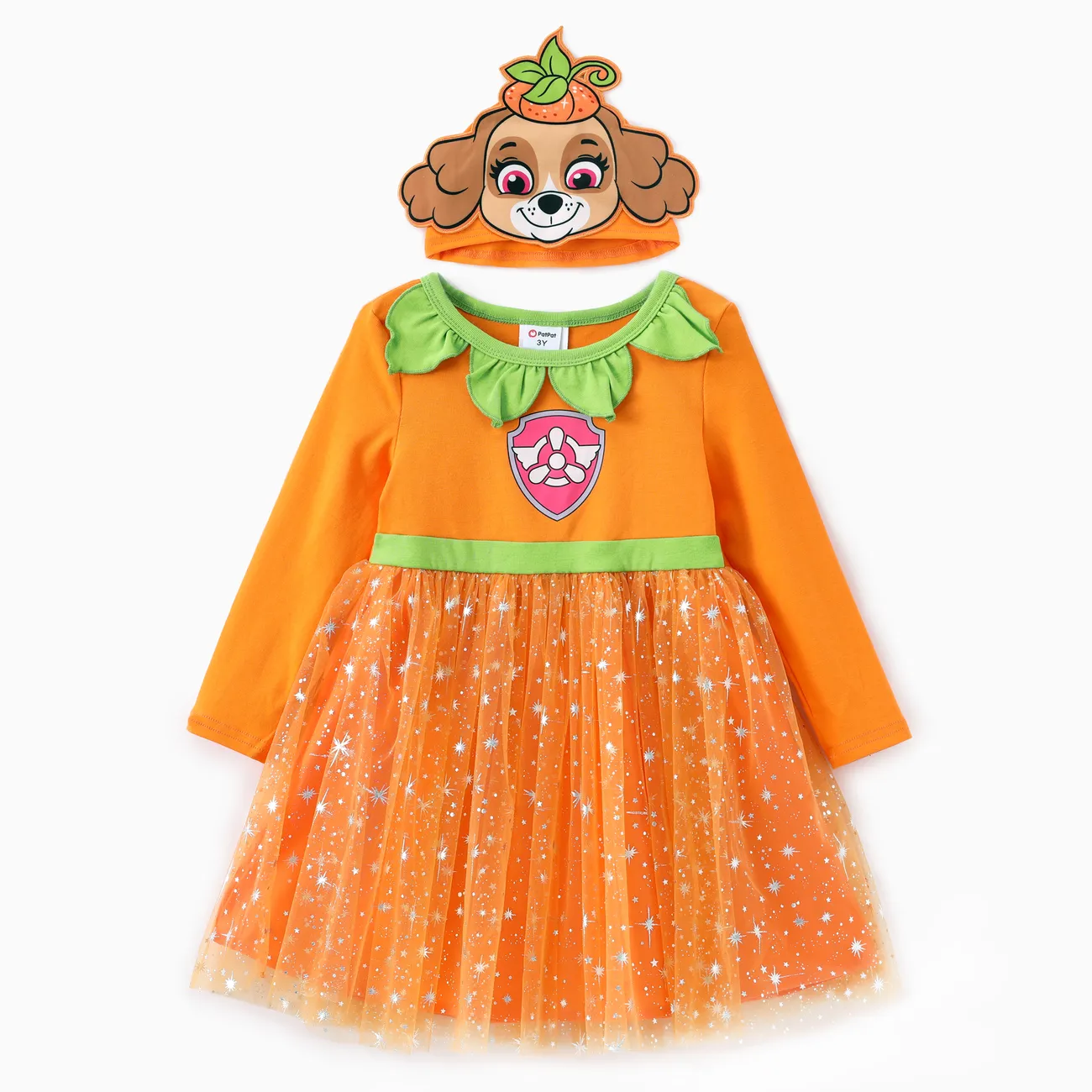 PAW Patrol Toddler Girl 2pcs Skye Halloween Long-sleeve Tulle Dress And Bag Or Hat Set