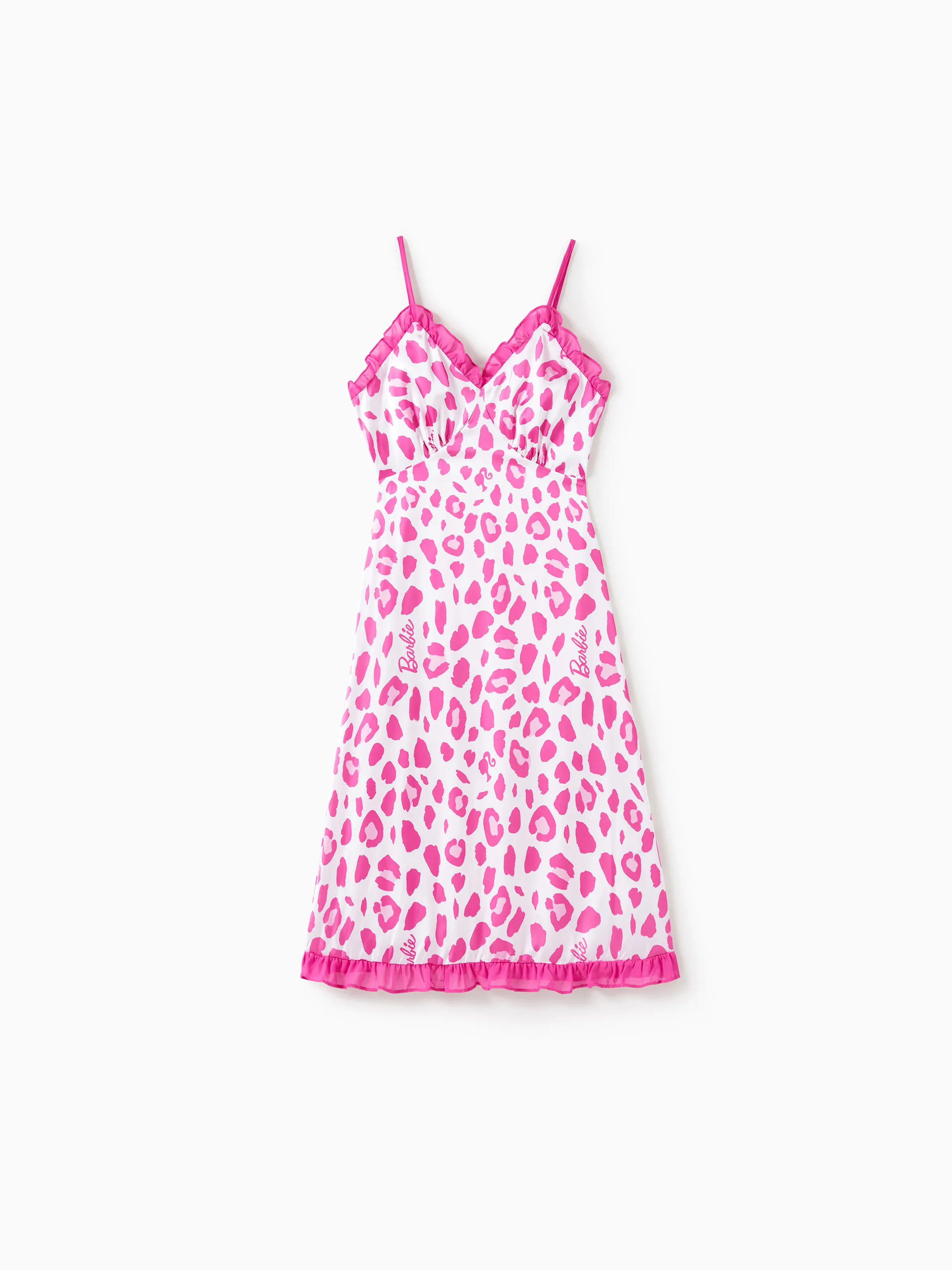 

Barbie Mommy and Me Pink Leopard Print Ruffled Sleeveless Dress/Loungewear