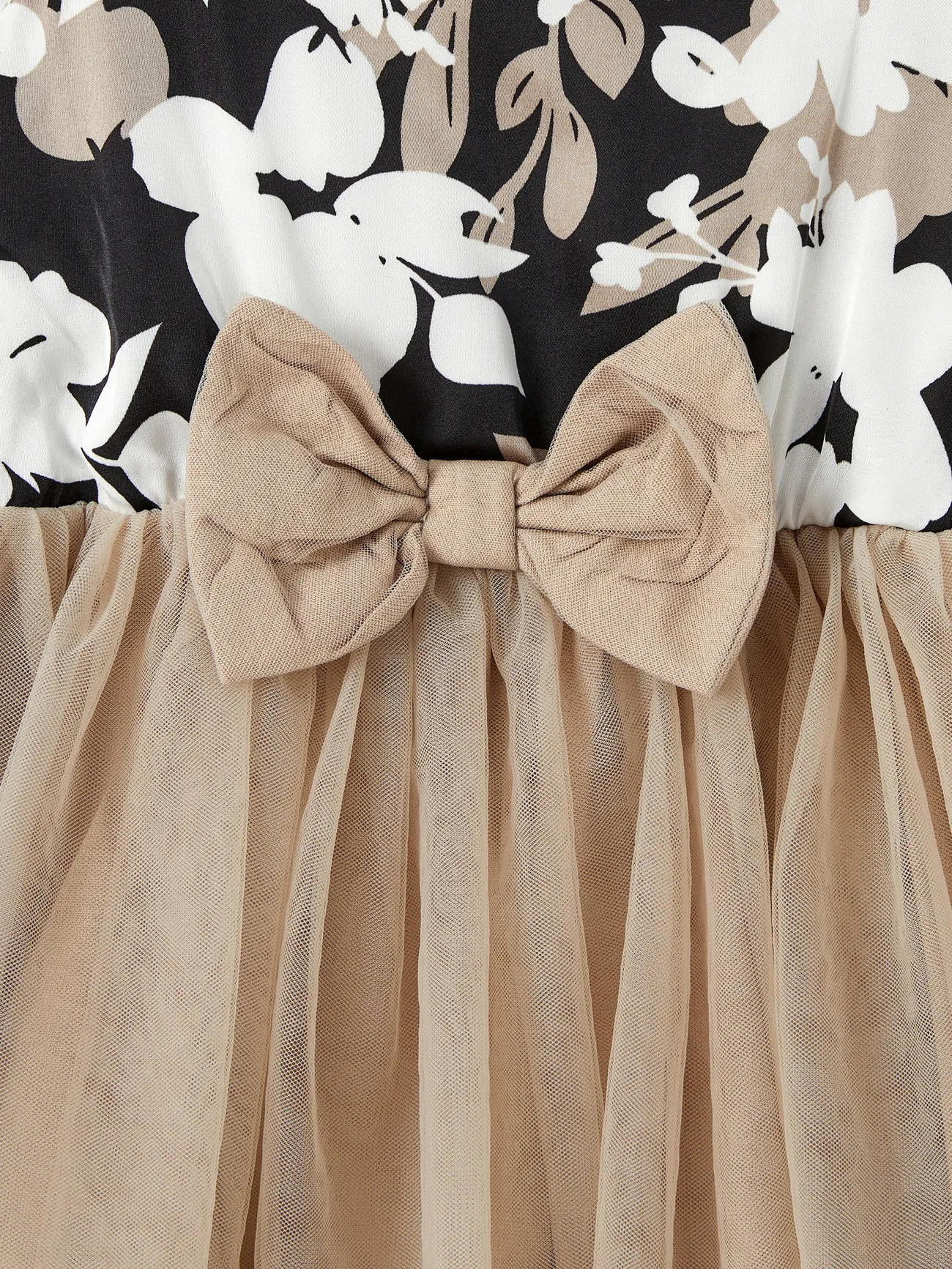 Baby Girl - Family Matching Sets Color Block Shirt or Floral Body-con Asymmetrical Hem/Tulle Strap Dress - Apricot - image 13