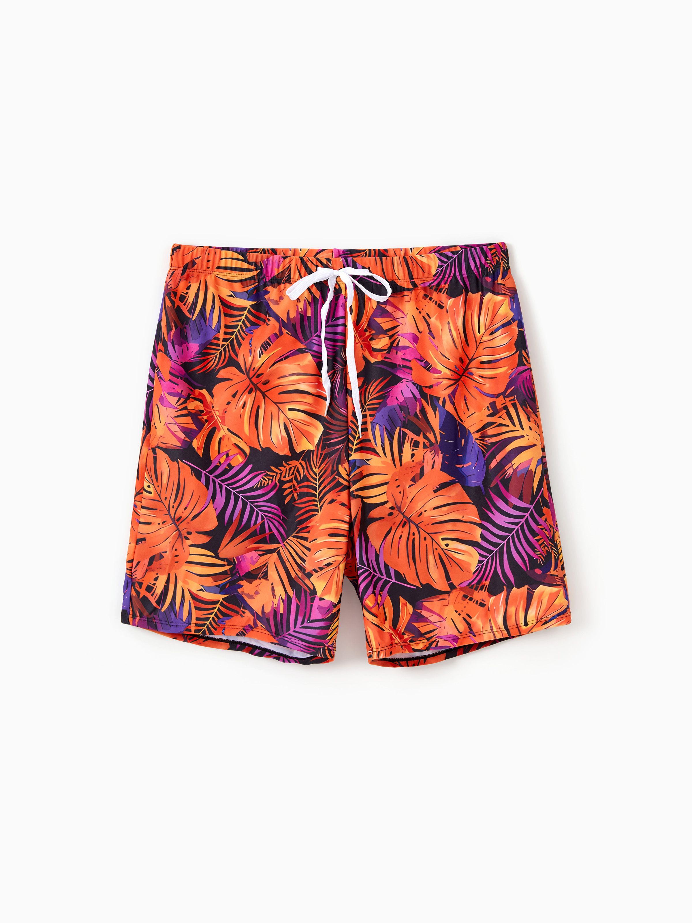 

Family Matching Floral Drawstring Swim Trunks or Bandeau Top High Waist Bikini