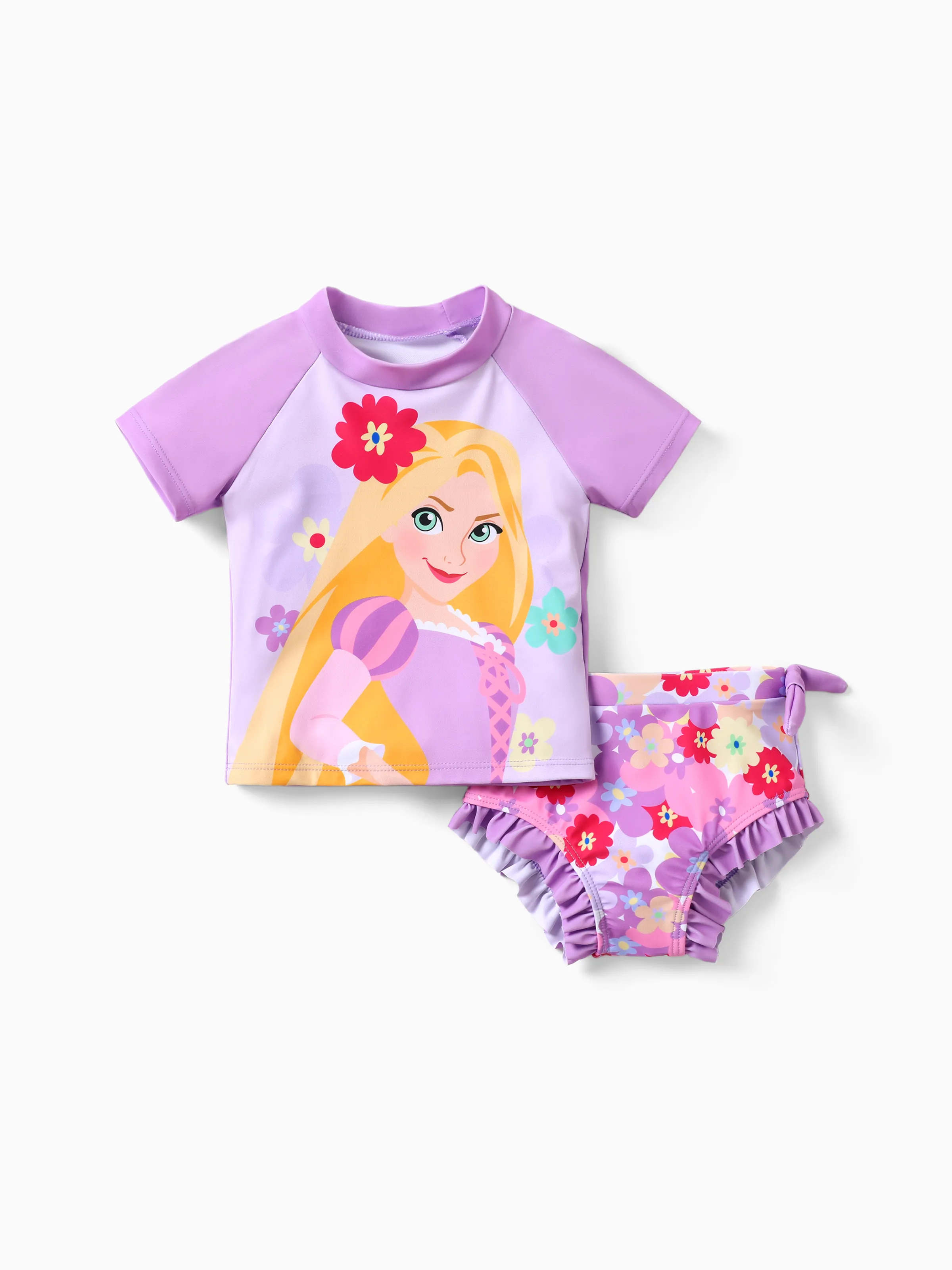 

Disney Princess Toddler Girl 2pcs Ariel Character print Short-sleeve Top and Shorts Swimsuit