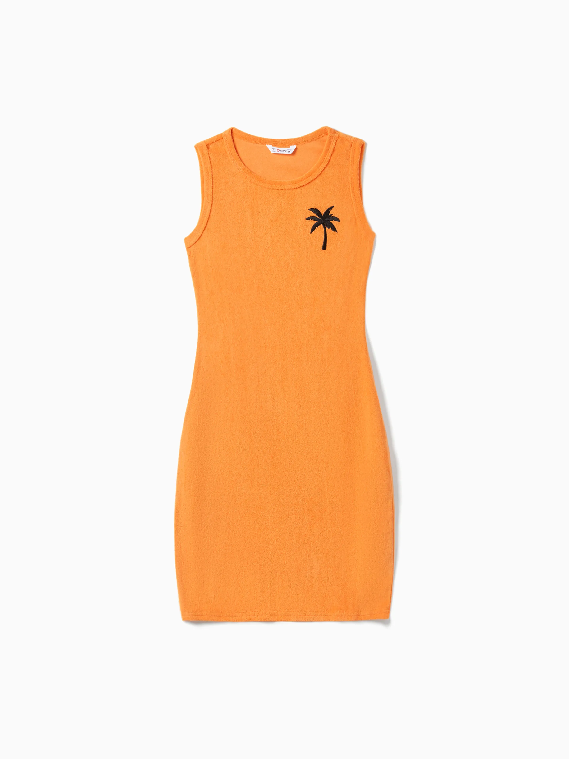 

Family Matching Orange Terry Tank Top and Bodycon Tank Dress Sets