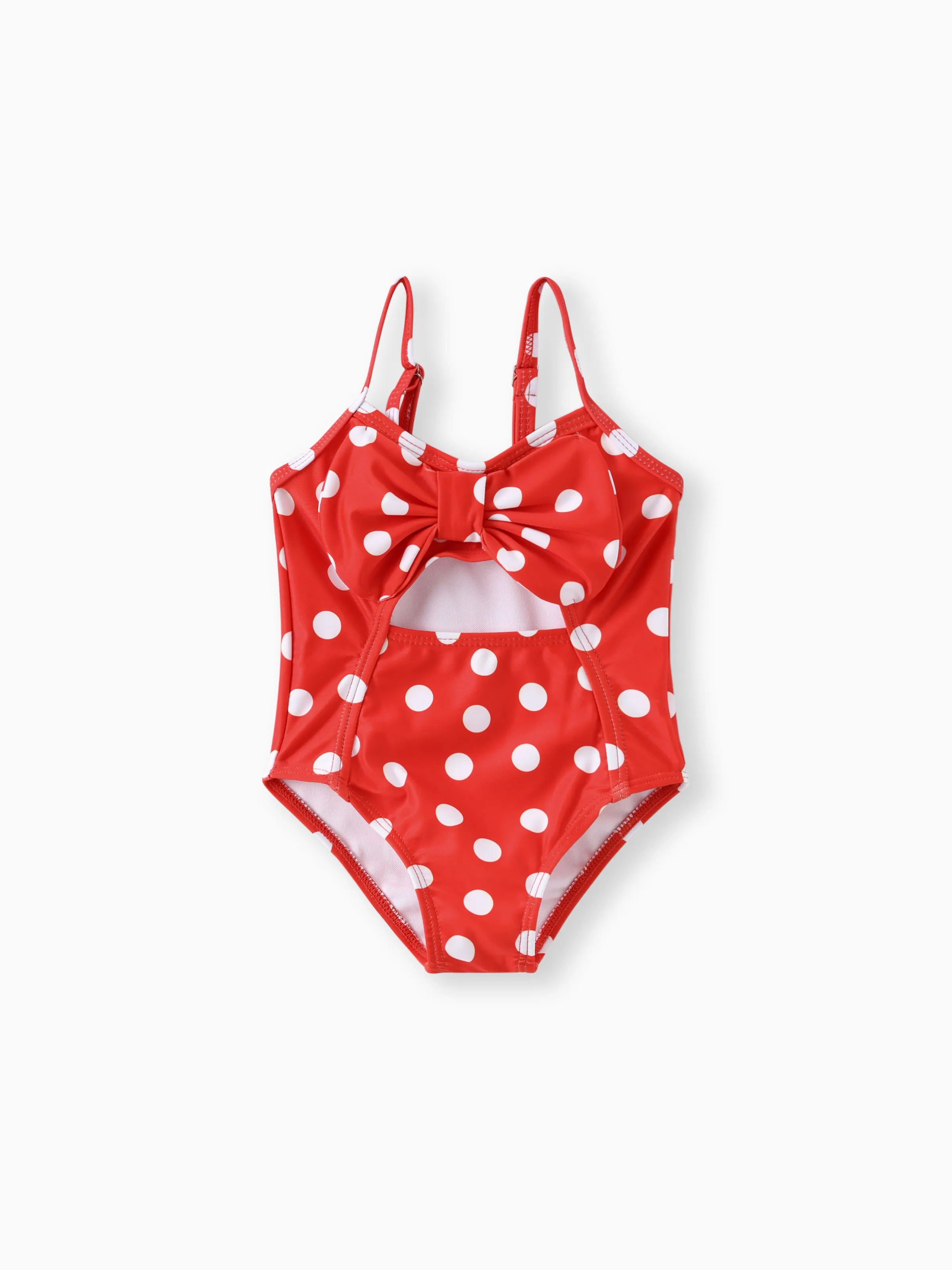 

Baby Girl Allover Polka Dot Print Cut Out One-Piece Swimsuit