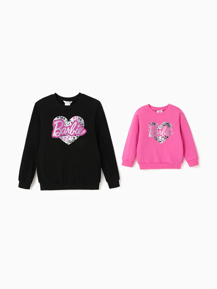 Barbie Mommy and Me Letter Heart Print Long-sleeve Top