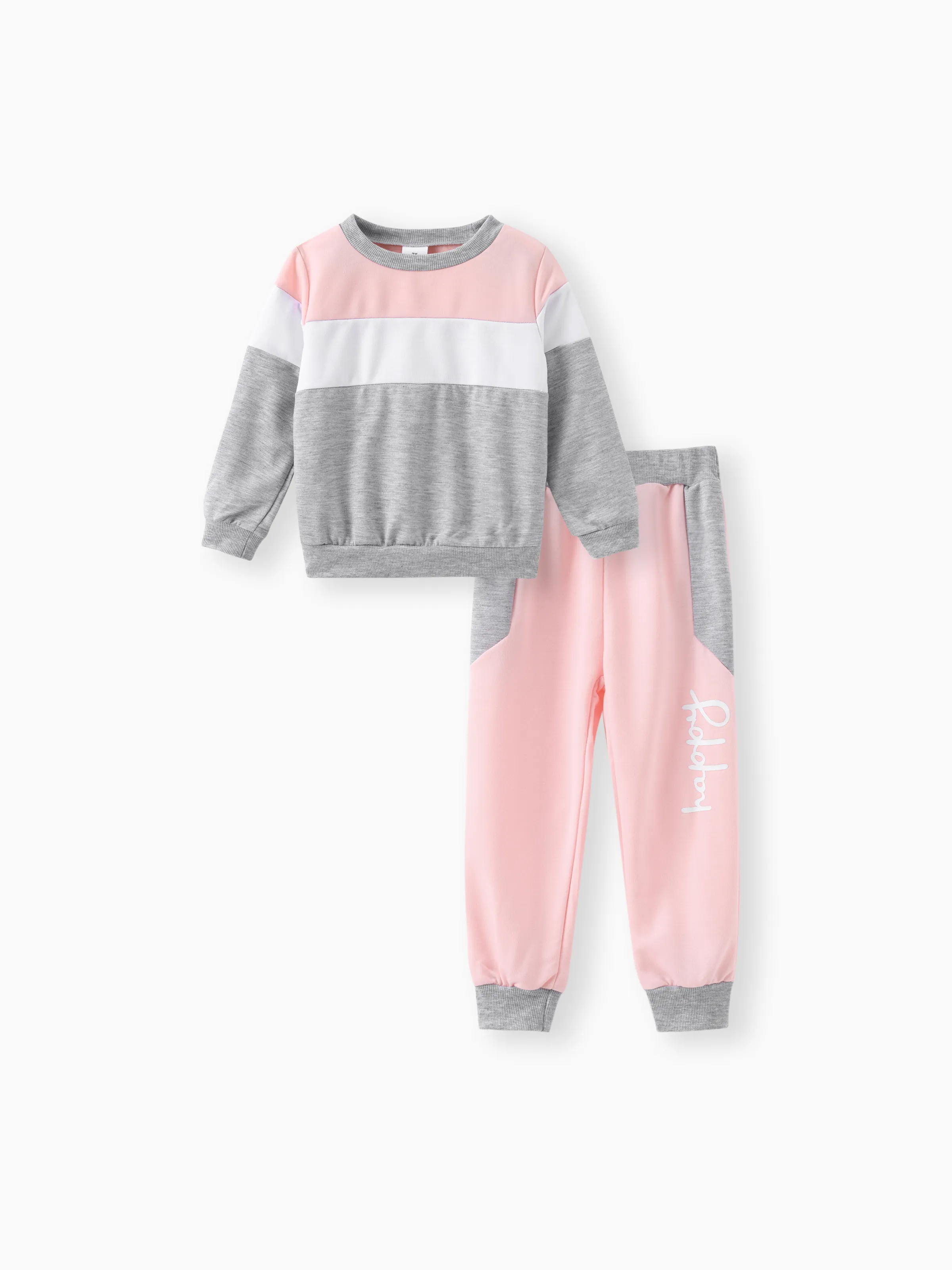 Toddler Boy/Girl 2pcs Colorblock Sweatshirt and Pants Set