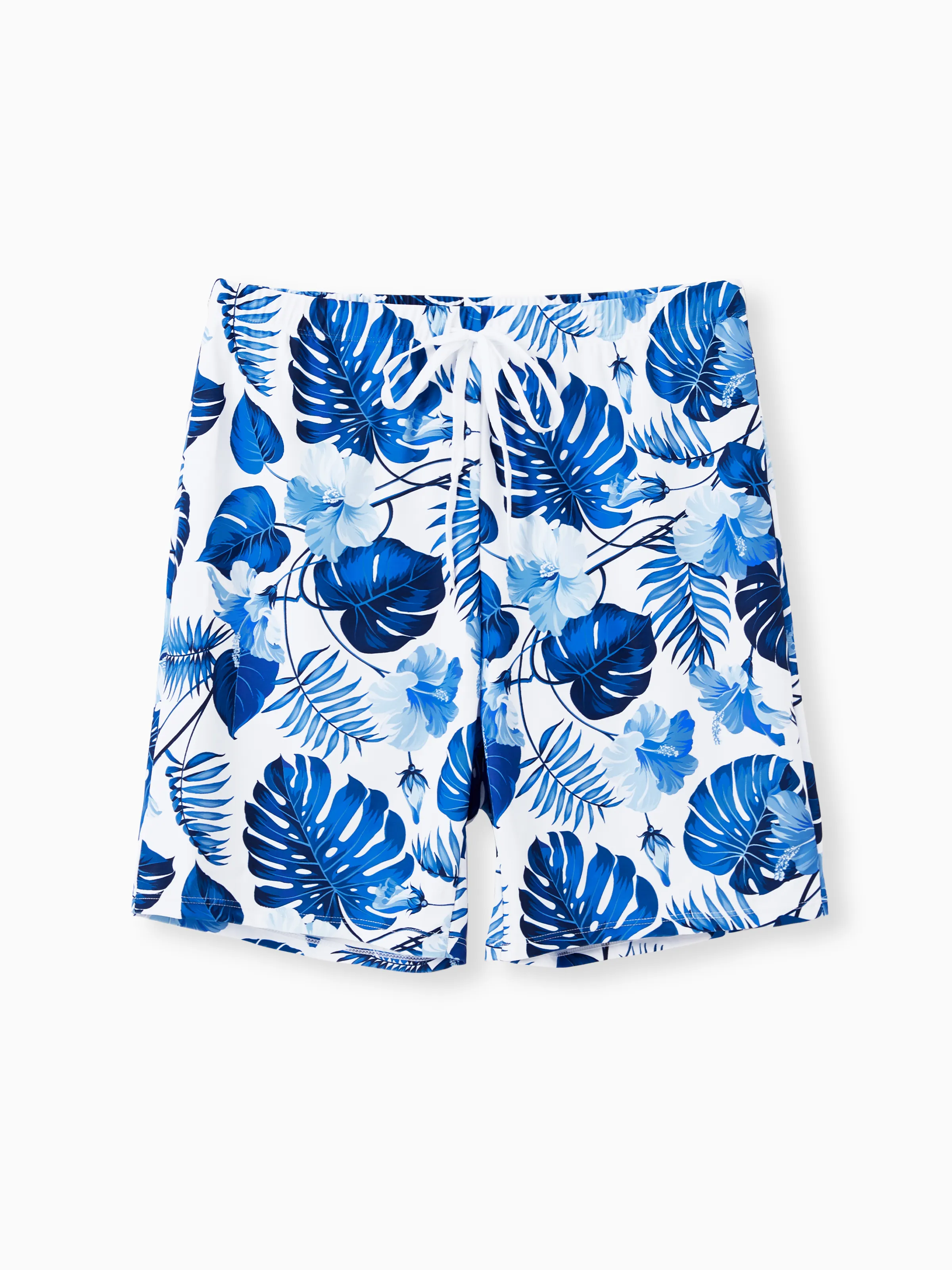 

Family Matching Floral Drawstring Swim Trunks or Ruffle One Shoulder Swimsuit with single Strap