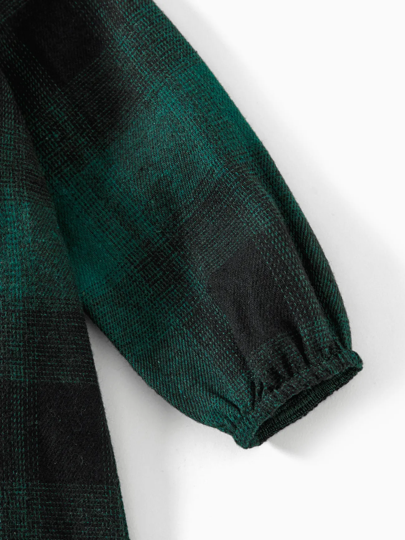 Baby Boy - Family Matching Casual Grid/Houndstooth Long-sleeve Dresses & Tops Sets - Dark Green - image 12