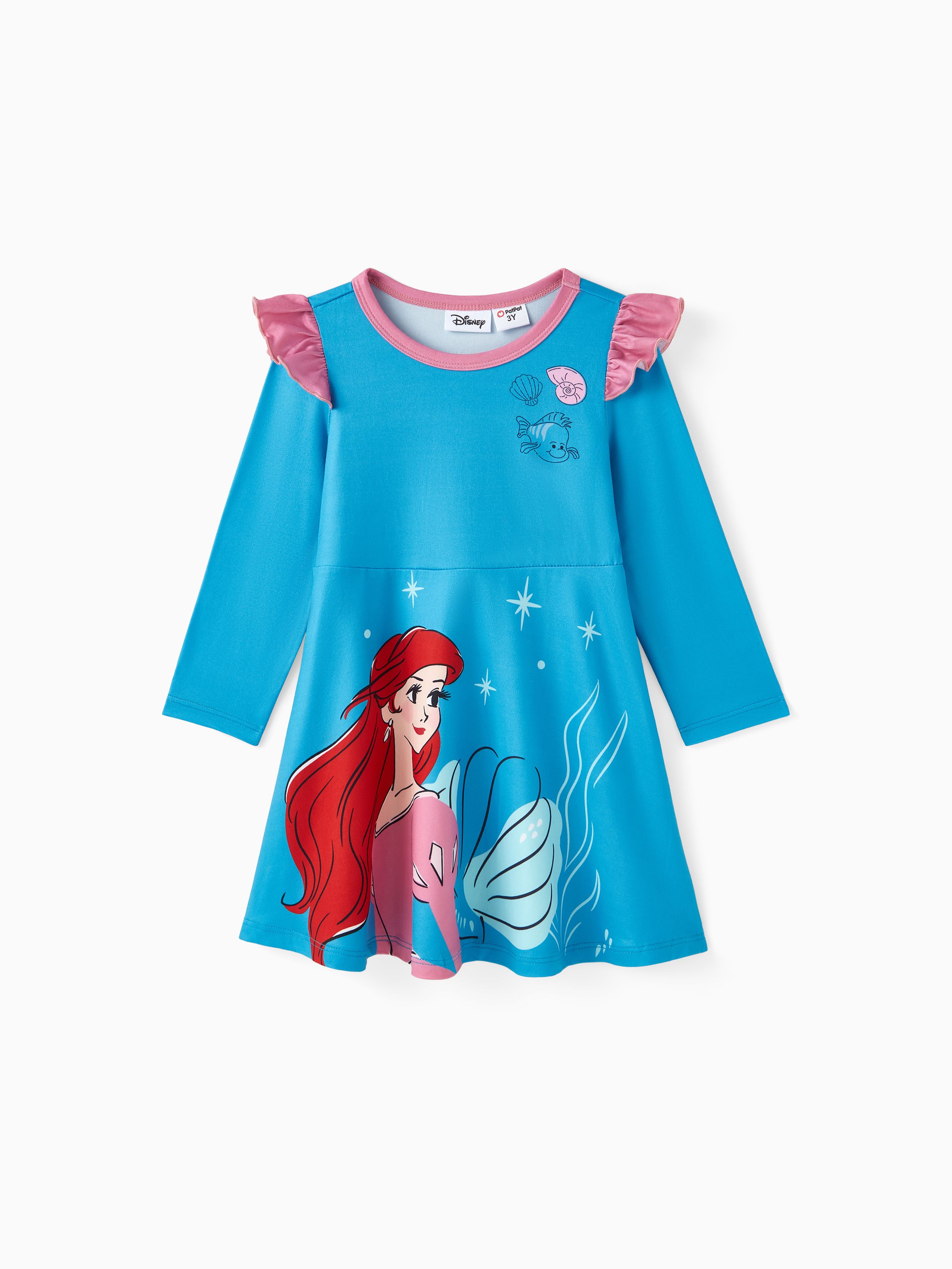 Disney Princess 小童 女 喇叭袖 甜美 連衣裙