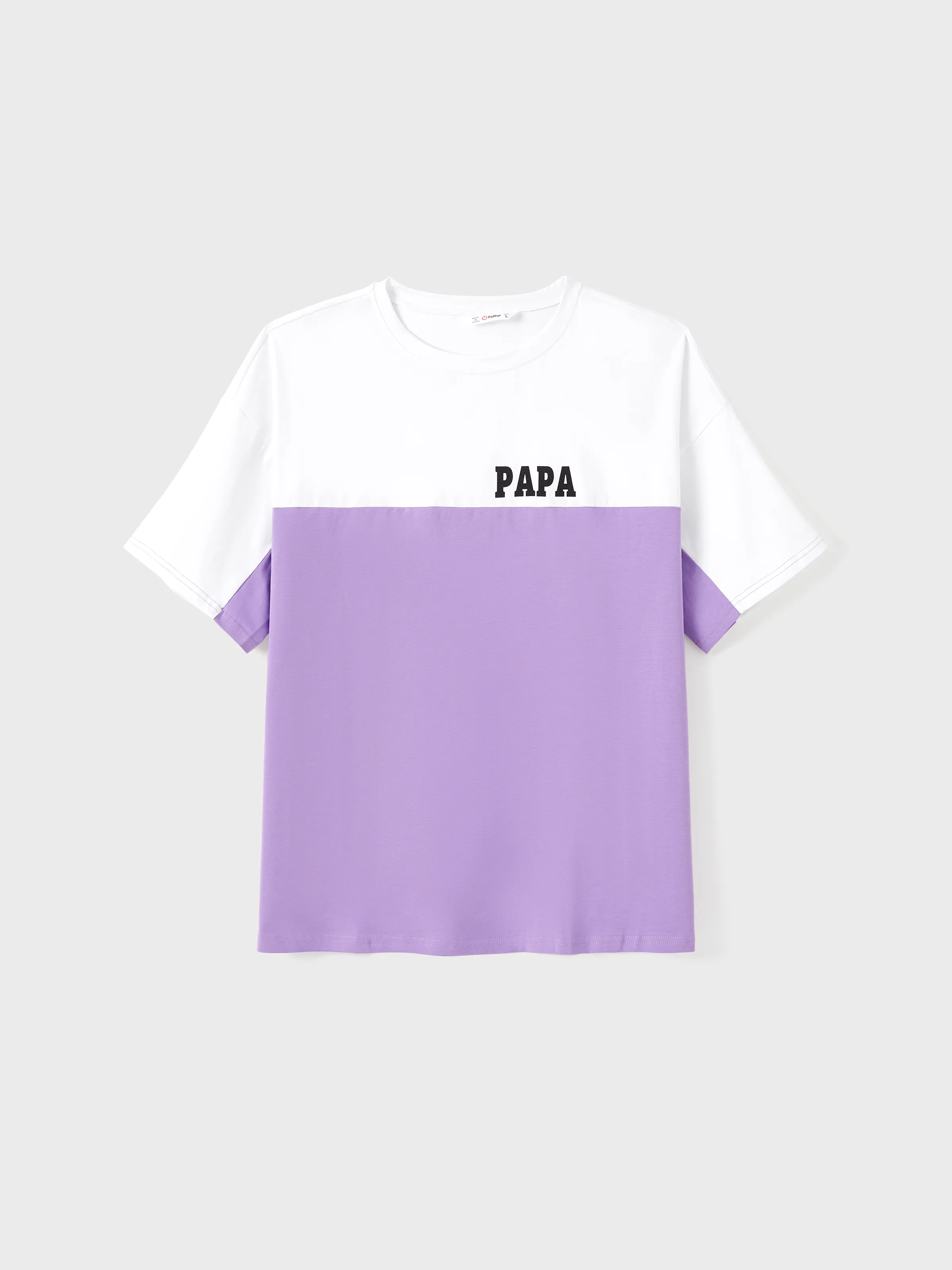 

Family Matching Purple Colorblock T-shirt and Button Ruffle Sleeves Spliced Mesh Dress Sets