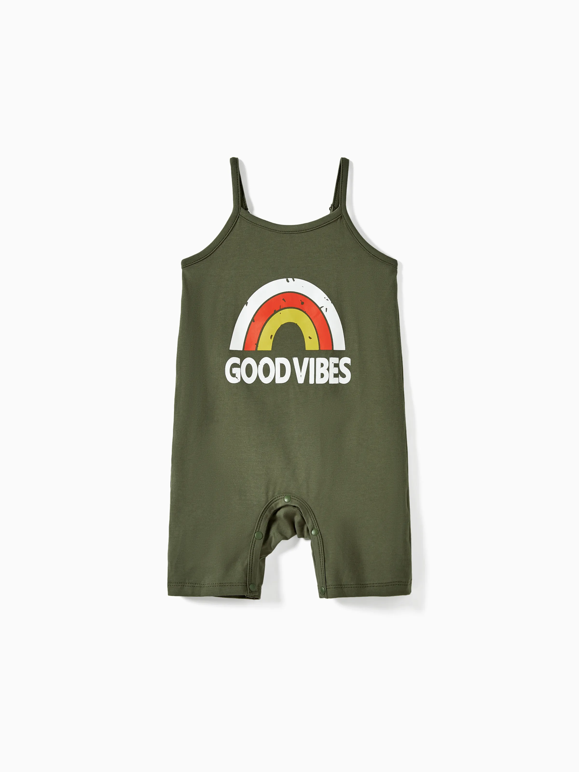 

Mommy and Me Rainbow Graphic 'GOOD VIBES' Front Dress with Pockets