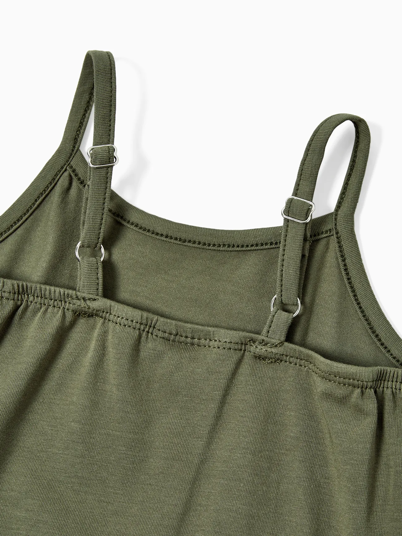 Baby - Mommy and Me Rainbow Graphic 'GOOD VIBES' Front Dress with Pockets - Army green - image 15