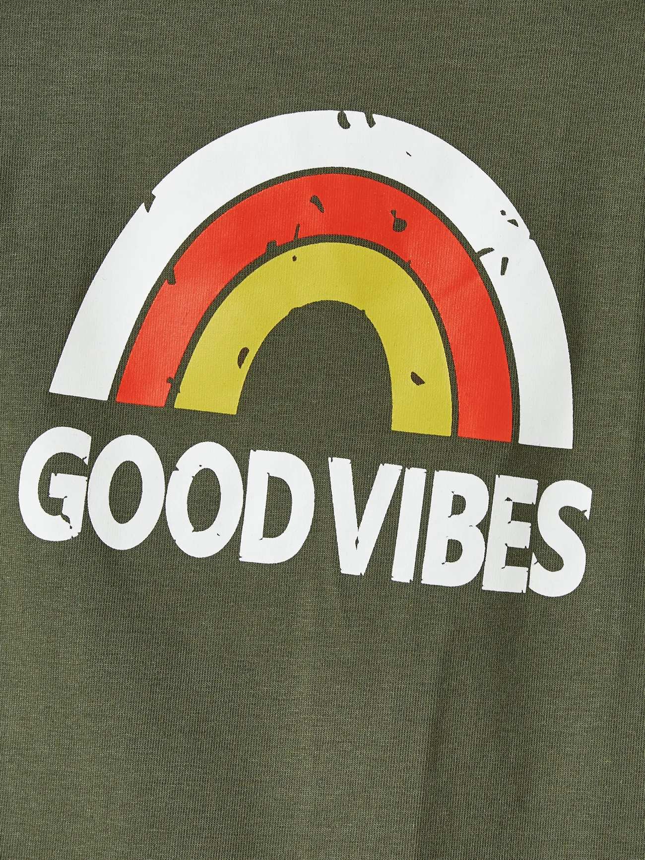 Baby - Mommy and Me Rainbow Graphic 'GOOD VIBES' Front Dress with Pockets - Army green - image 13