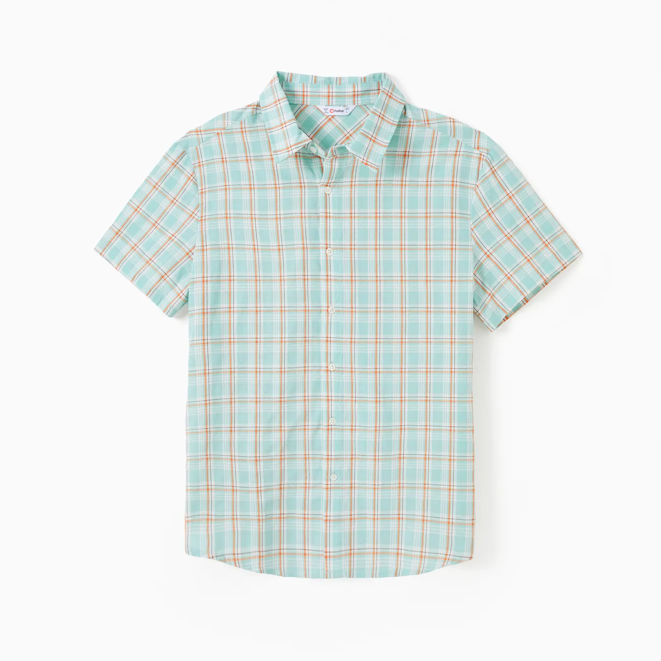 Family Matching Green Plaid Shirt or Ruffle Sleeves Bow Side Wrap Bottom Dress with Hidden Snap