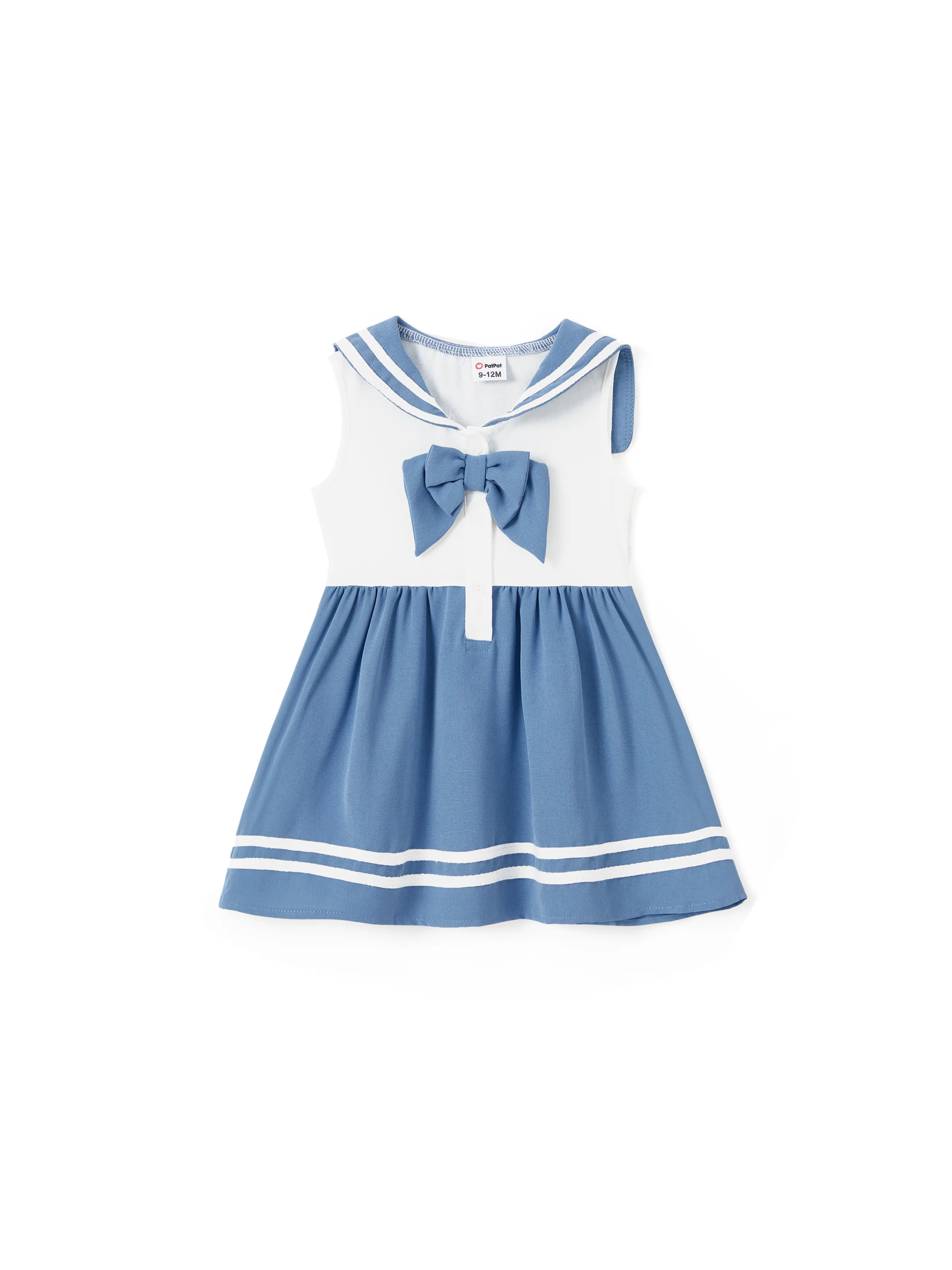 

Family Matching Sets Preppy Style Striped Tee or Sailor Uniform-Inspired Nautical Style Sleeveless Dress