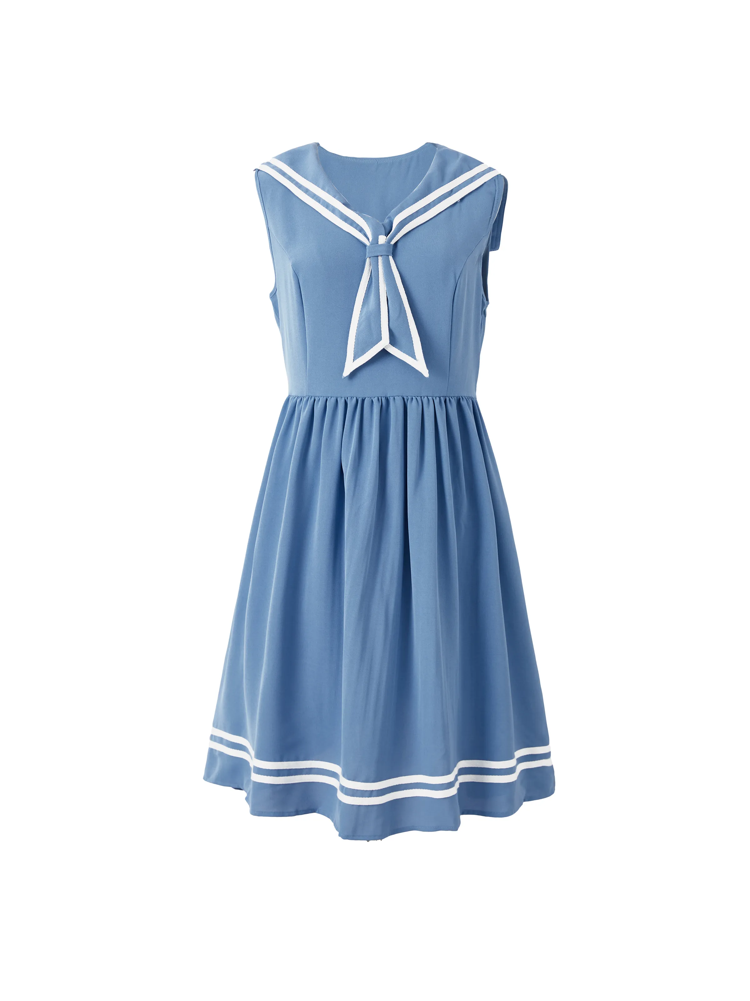 

Family Matching Sets Preppy Style Striped Tee or Sailor Uniform-Inspired Nautical Style Sleeveless Dress