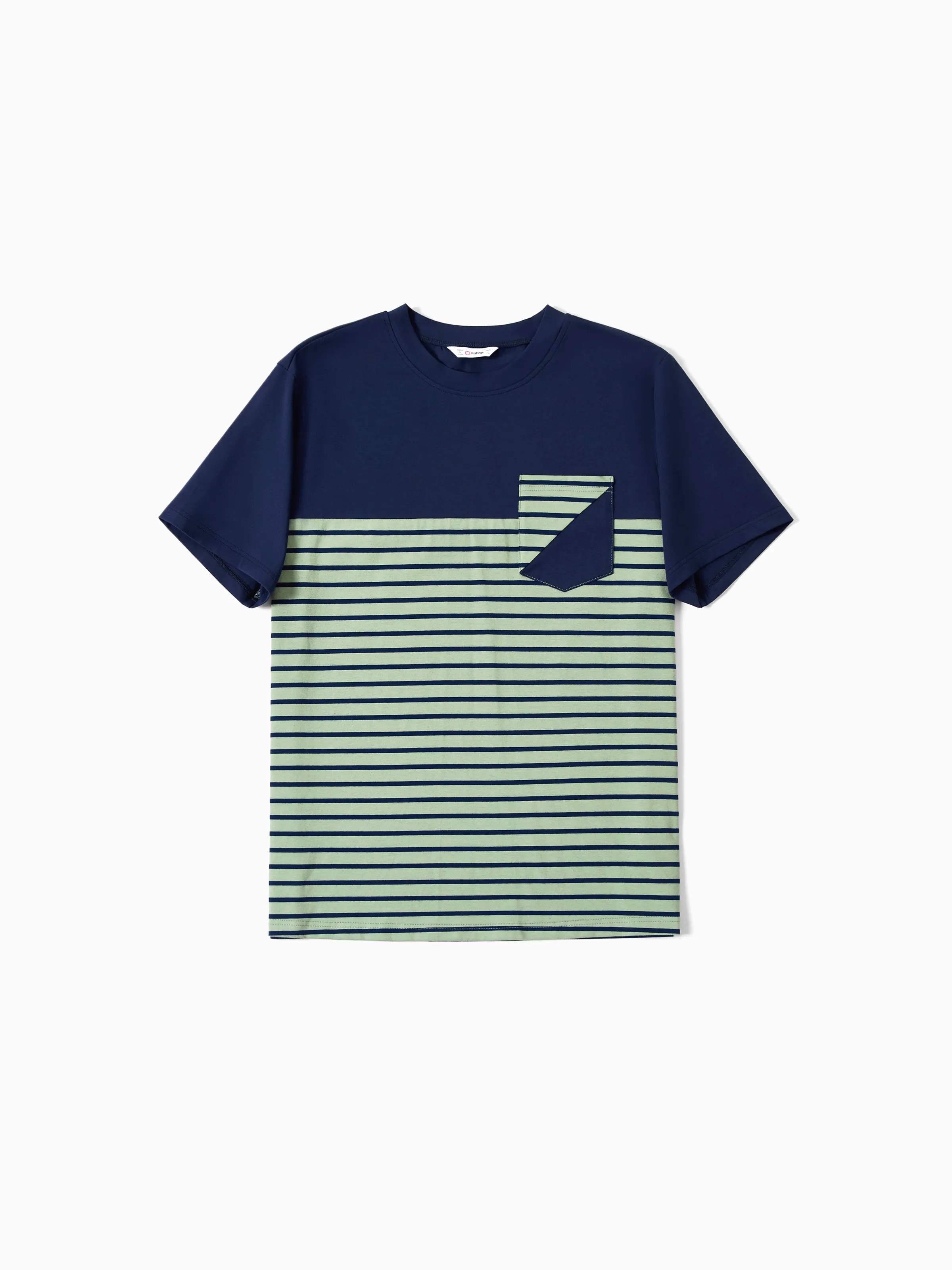 

Family Matching Stripe Colorblock Tee and H-Line Side-Tie Dress Sets