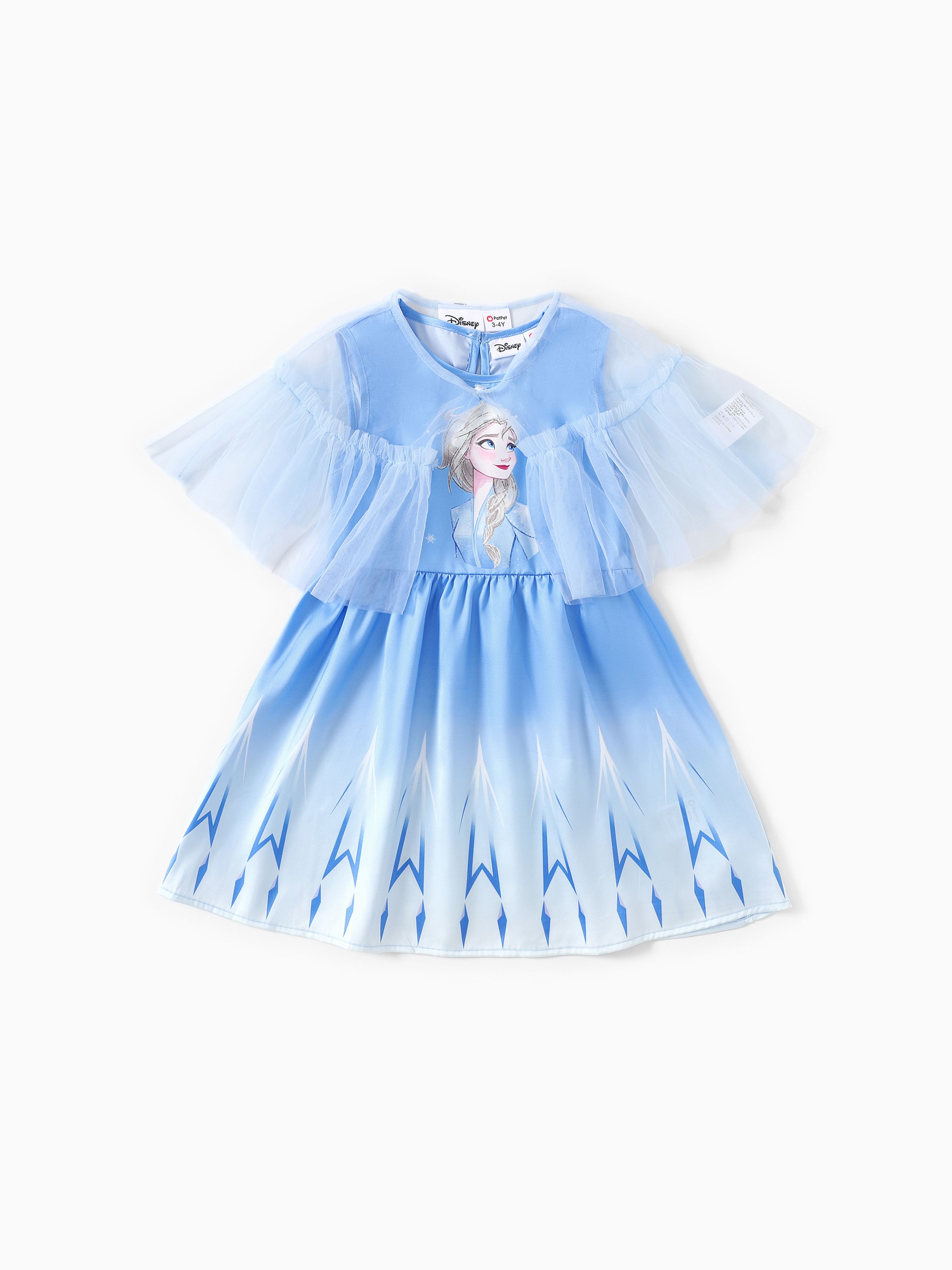 

Disney Frozen Elsa Toddler Girls 1pc Character Gardient Print Mesh Cloak Dress