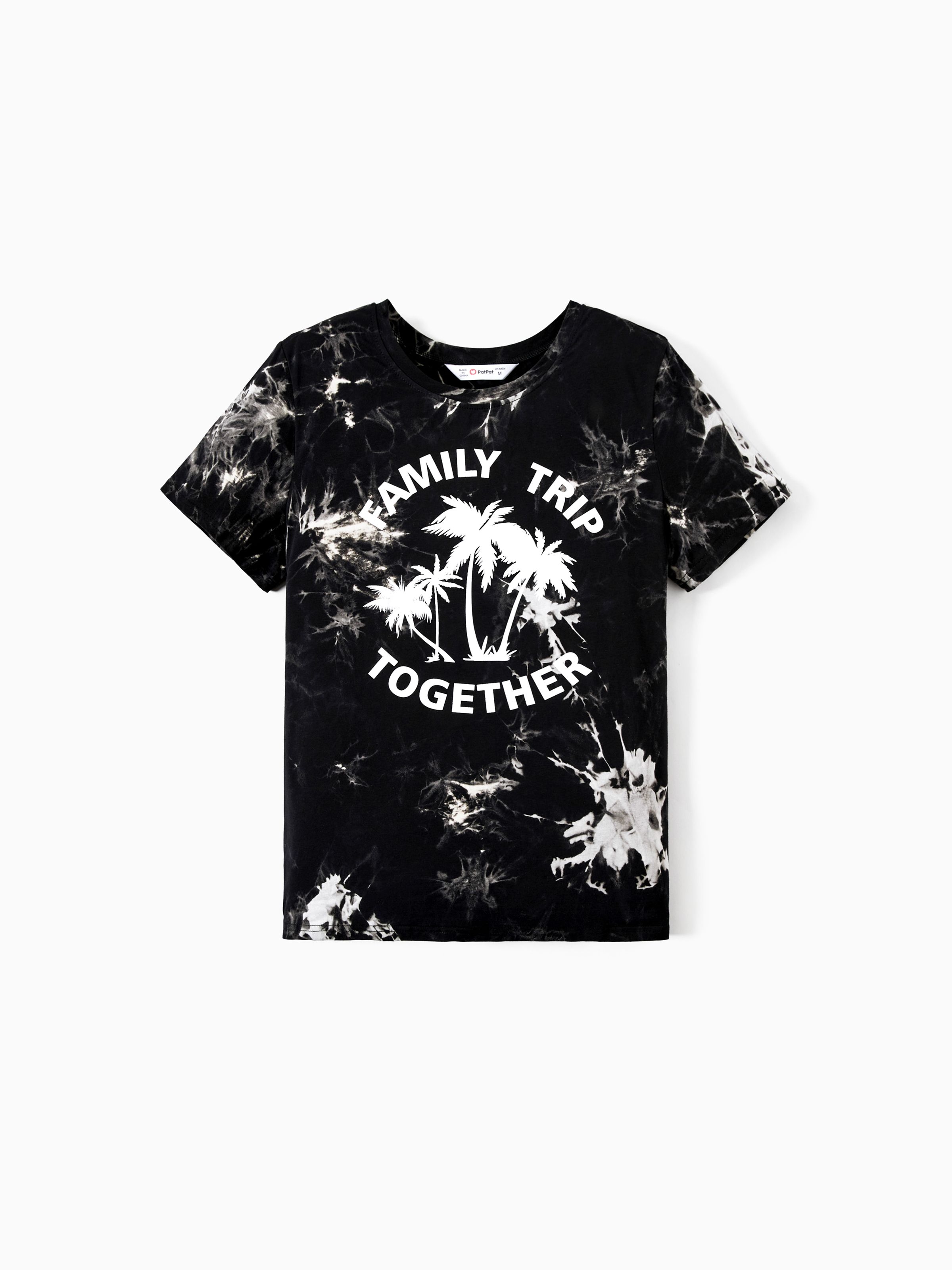 

Family Matching Coconut Tree Pattern Tie-Dye Short Sleeves Vacation Tops