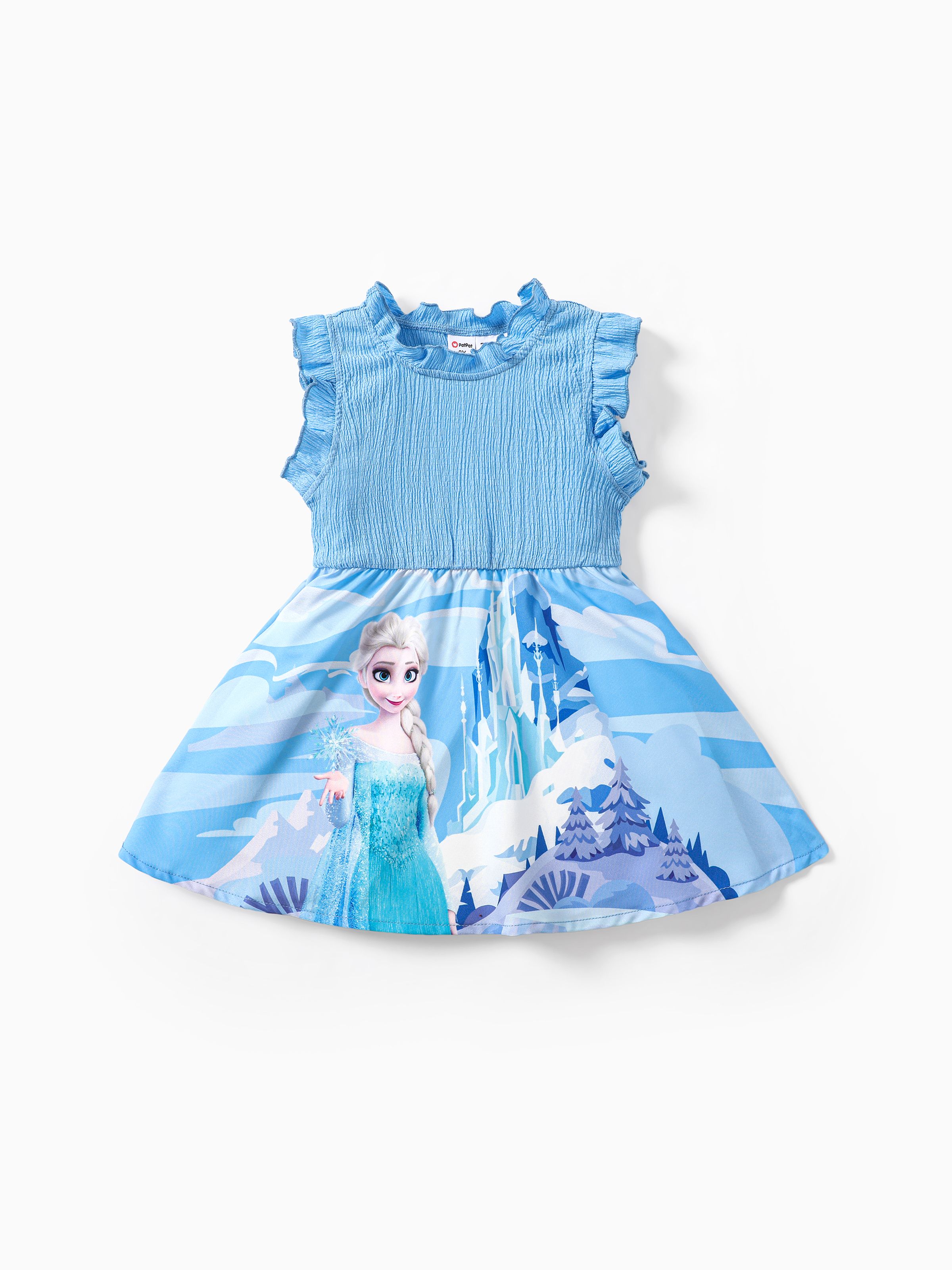 

Disney Frozen Elsa 1pc Toddler Girl Character Print Ruffled Dress