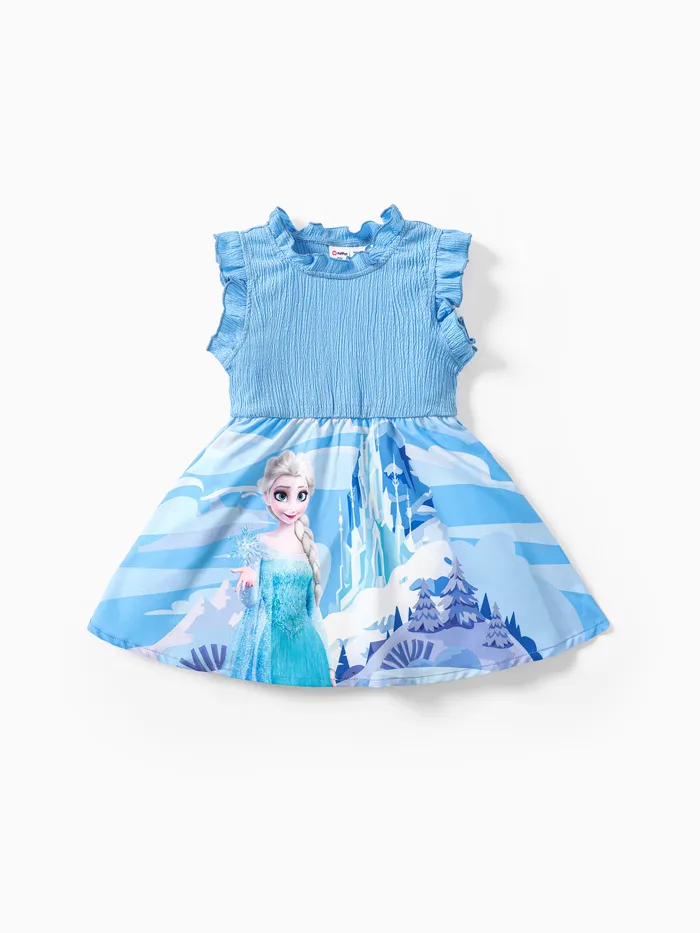 Disney Frozen Elsa 1pc Toddler Girl Character Print Ruffled Dress