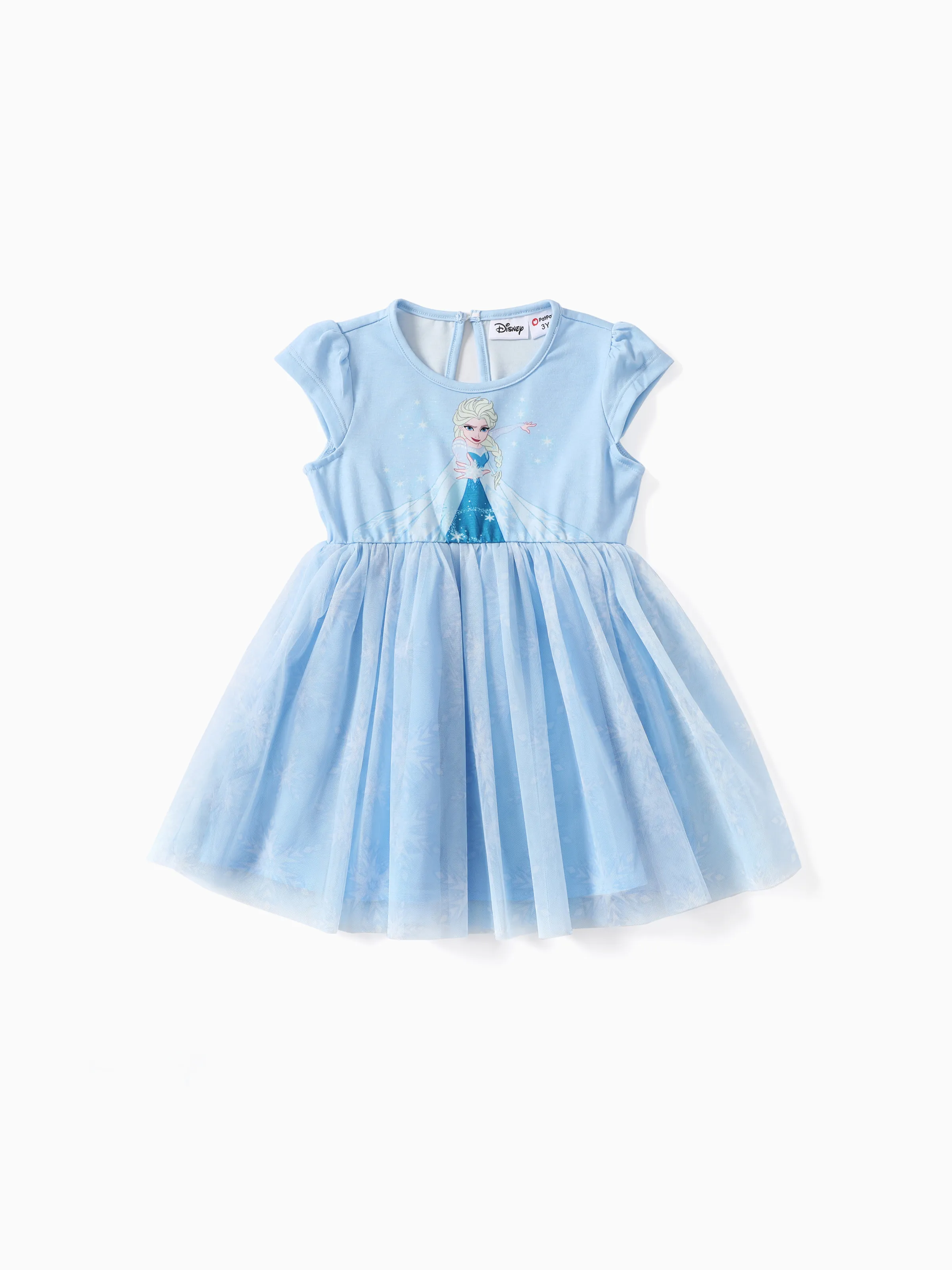 

Disney Frozen Toddler Girls Elsa/Anna 1pc Naia™ Character Print Mesh Dress