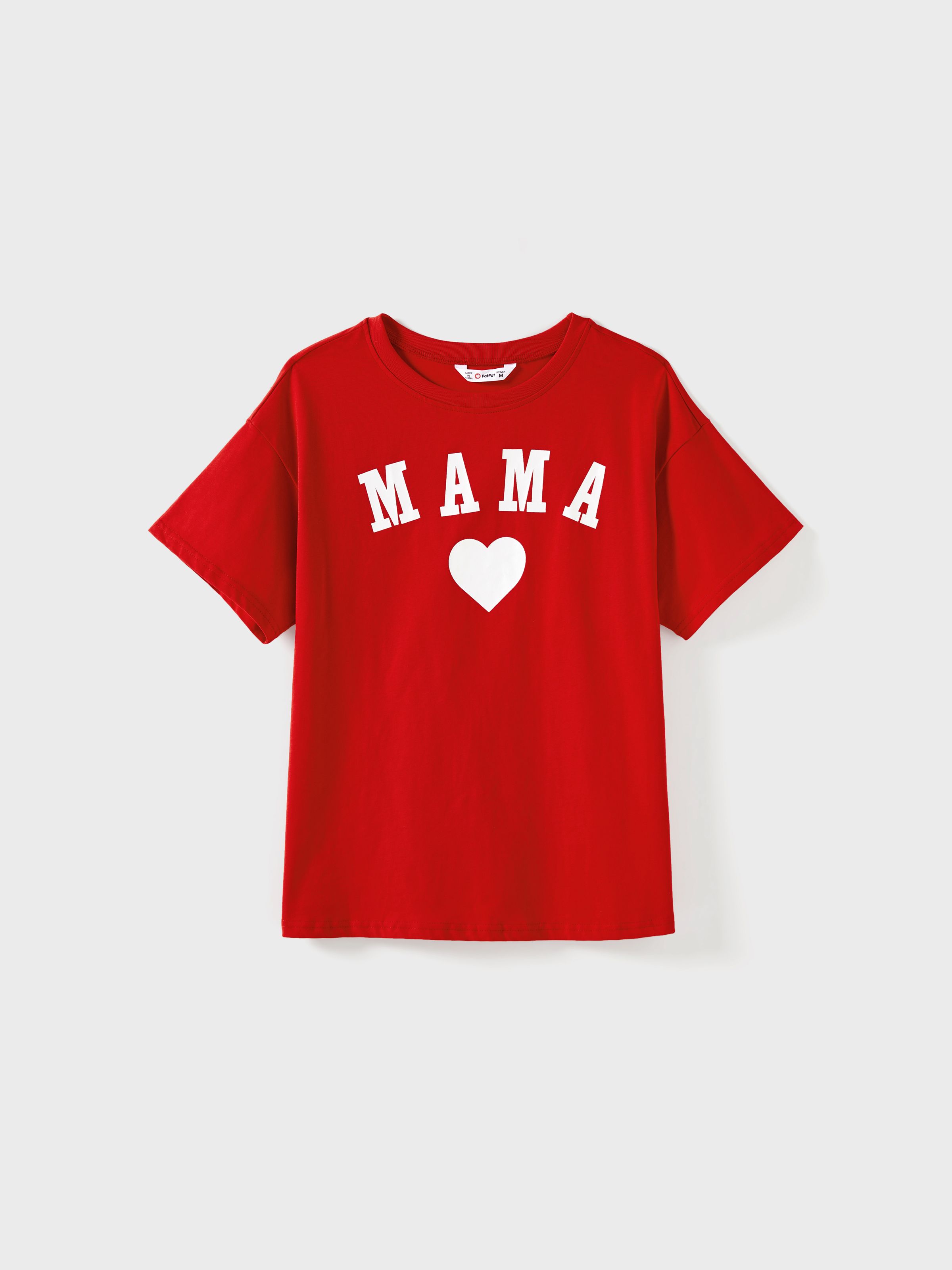 

Mommy and Me Oversize Heart Pattern Cotton Short Sleeves Top