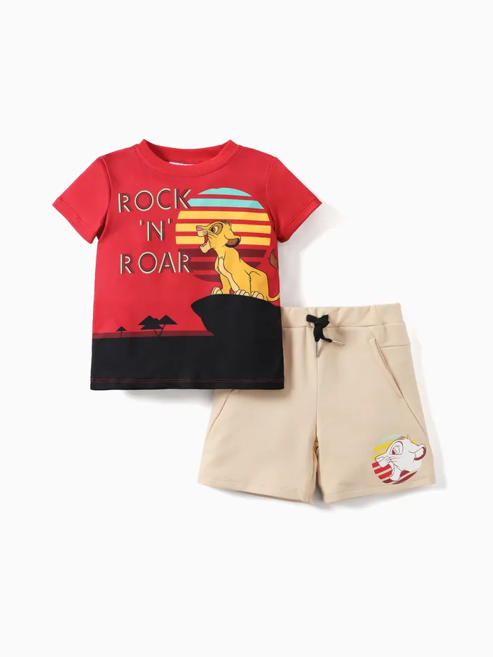 Disney Leão Rei Simba 2pcs Toddler Boys Naia™ Personagem Print e Ajustável Cintura Shorts Set 