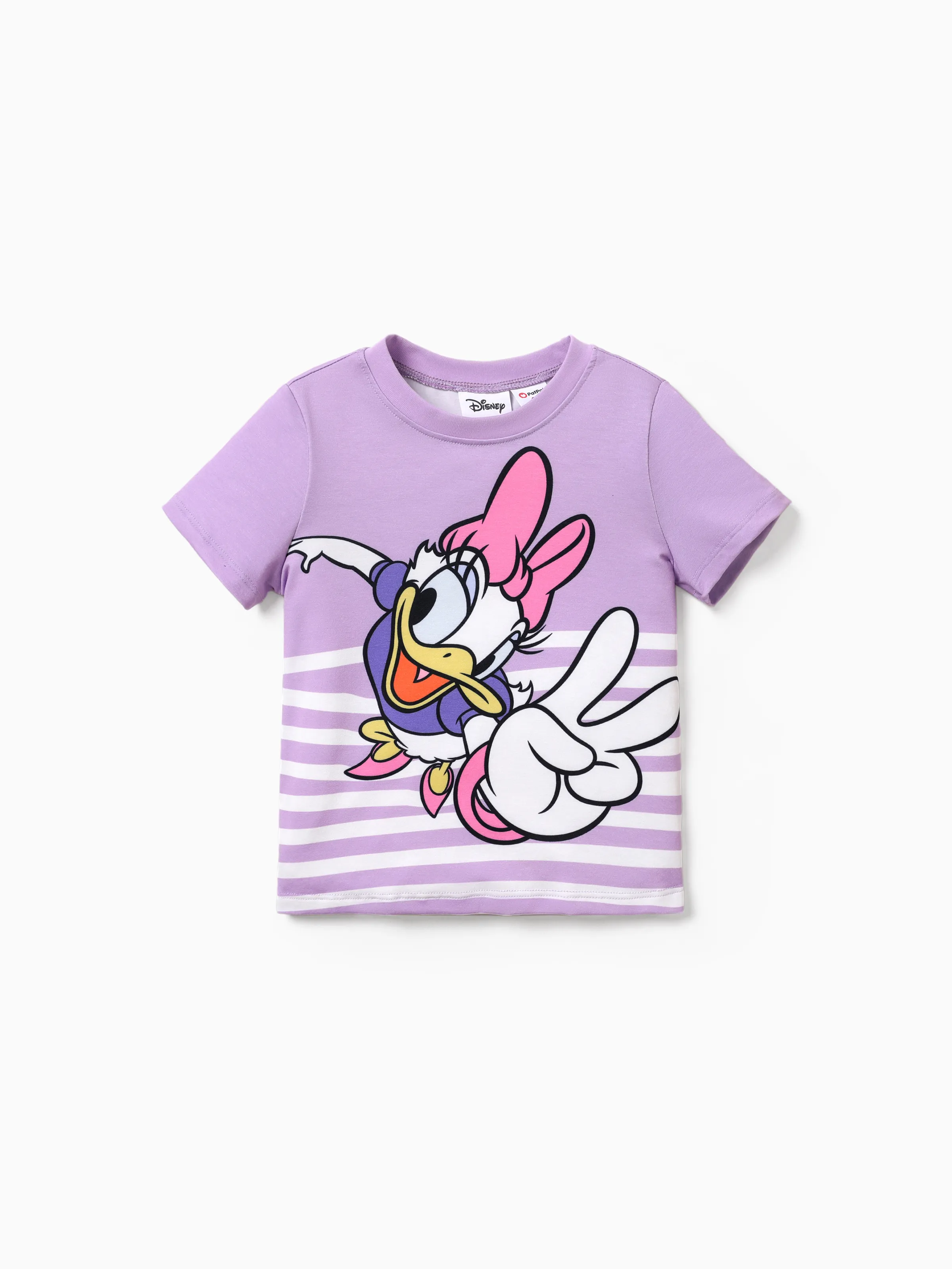 

Disney Mickey and Minnie kid boy/girl character pattern round neck T-shirt