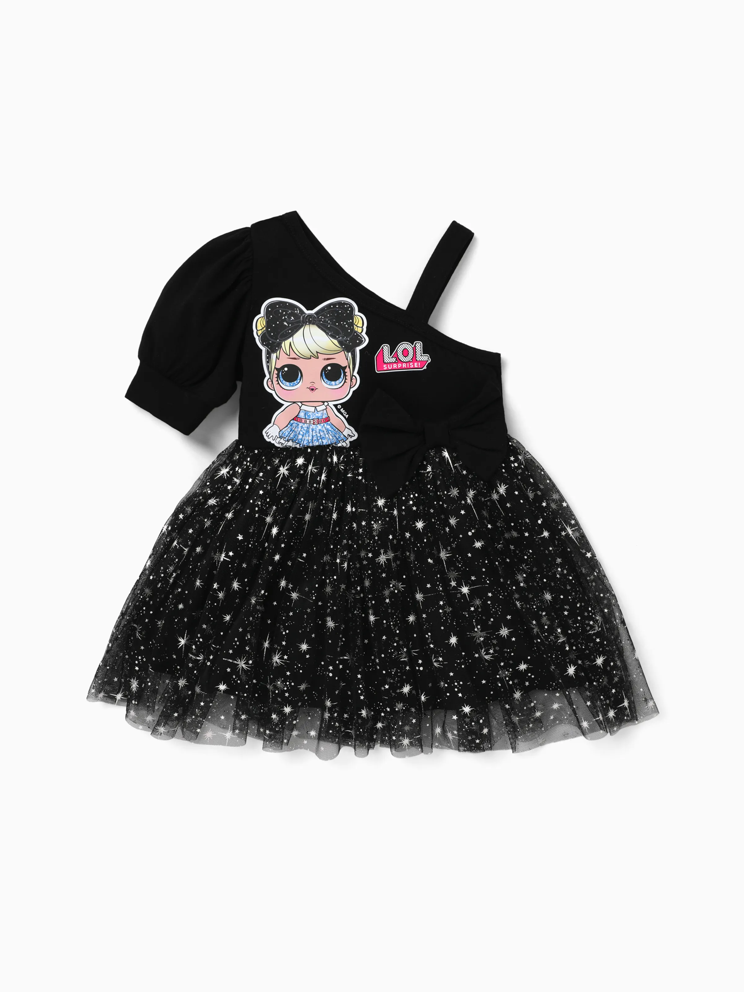 

L.O.L. SURPRISE! Toddler Girls Mother's Day 1pc Graphic Print Off-shoulder Sparkle Dress