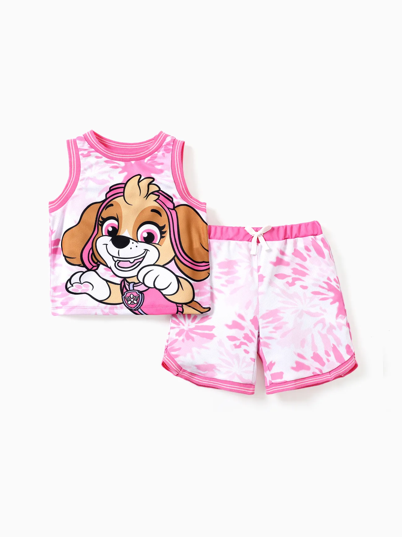 

PAW Patrol Boys/Girls Chase/Marshall/Skye/Rubble Children's Sports and Leisure Tie-Dye Print Effect Flat Machine Webbing Basketball Jersey sets