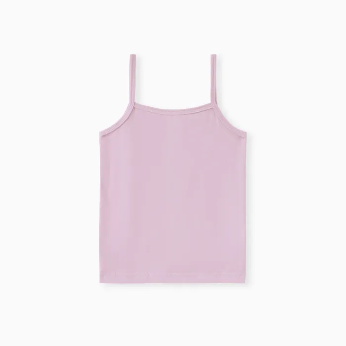 Girl's Cotton Hanging Strap Camisole Set - Basic Solid Color Underwear