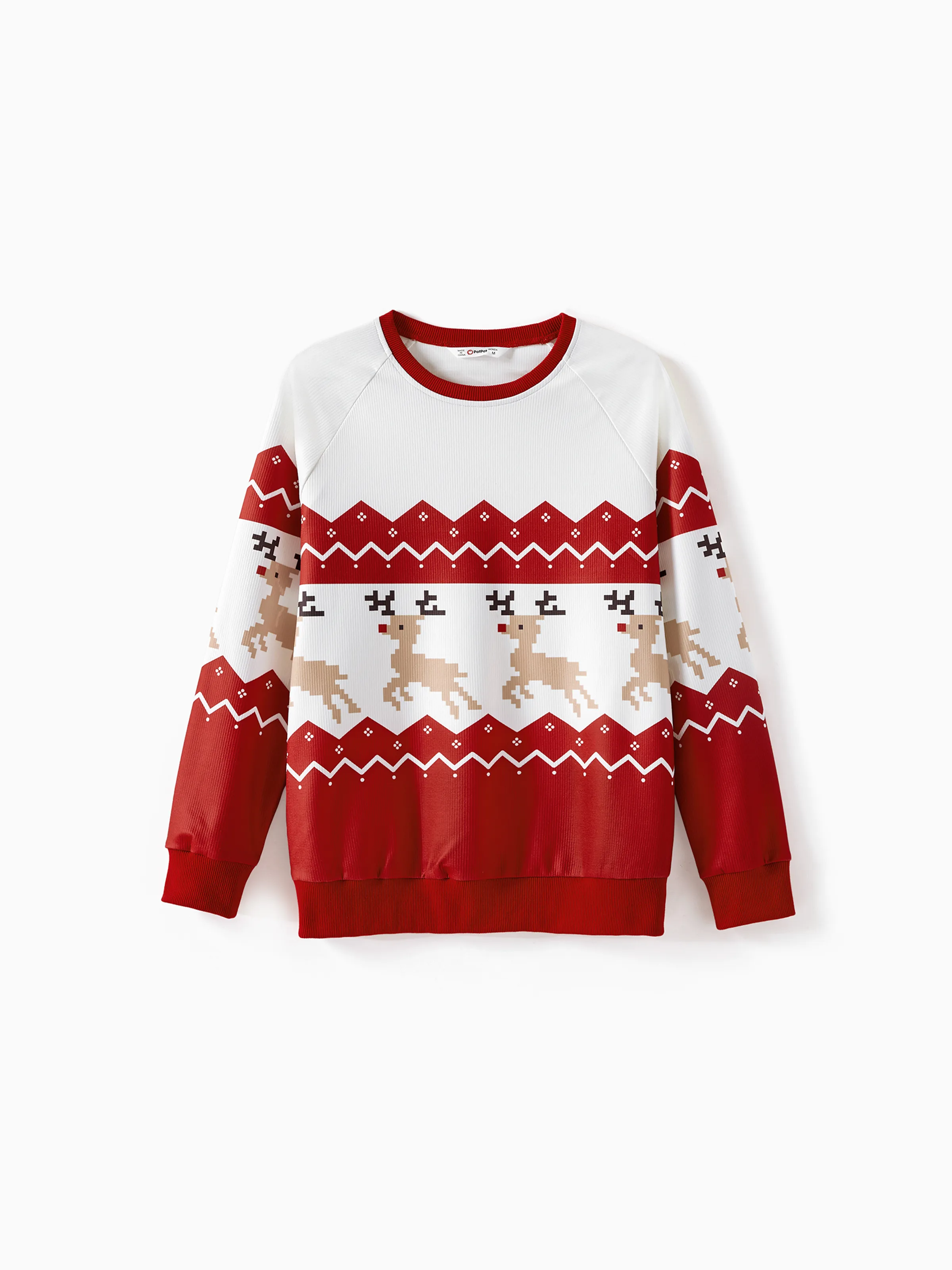 

Christmas Family Matching Allover Reindeer Print Raglan-sleeve Sweatshirts