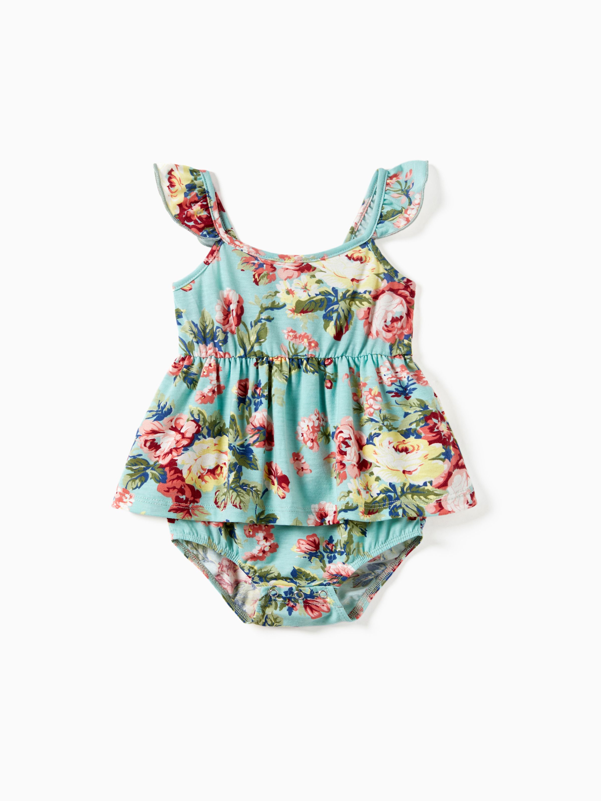 

Mommy and Me Floral Elastic Waist Strap Maxi Dress with Pockets