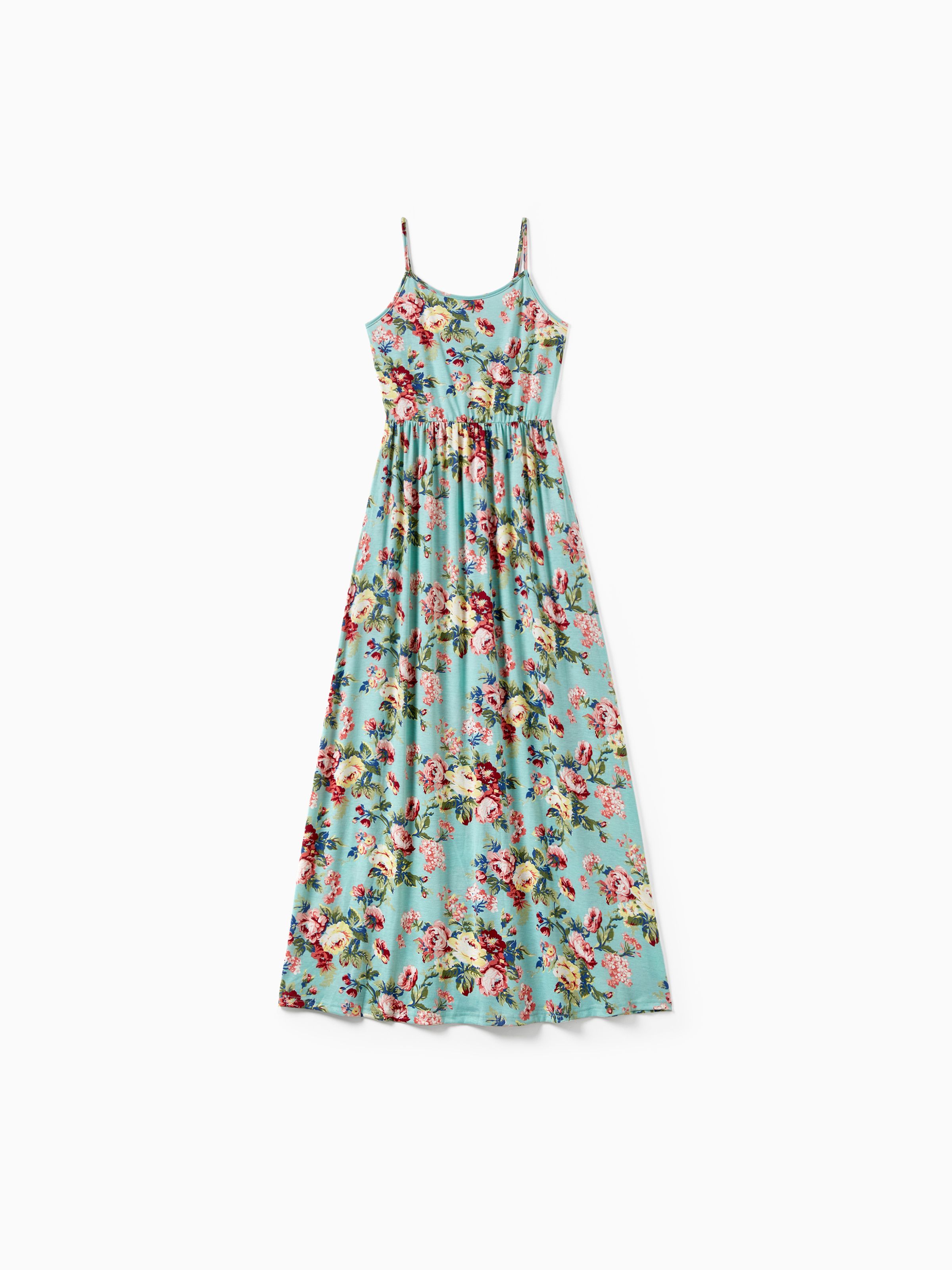 

Mommy and Me Floral Elastic Waist Strap Maxi Dress with Pockets