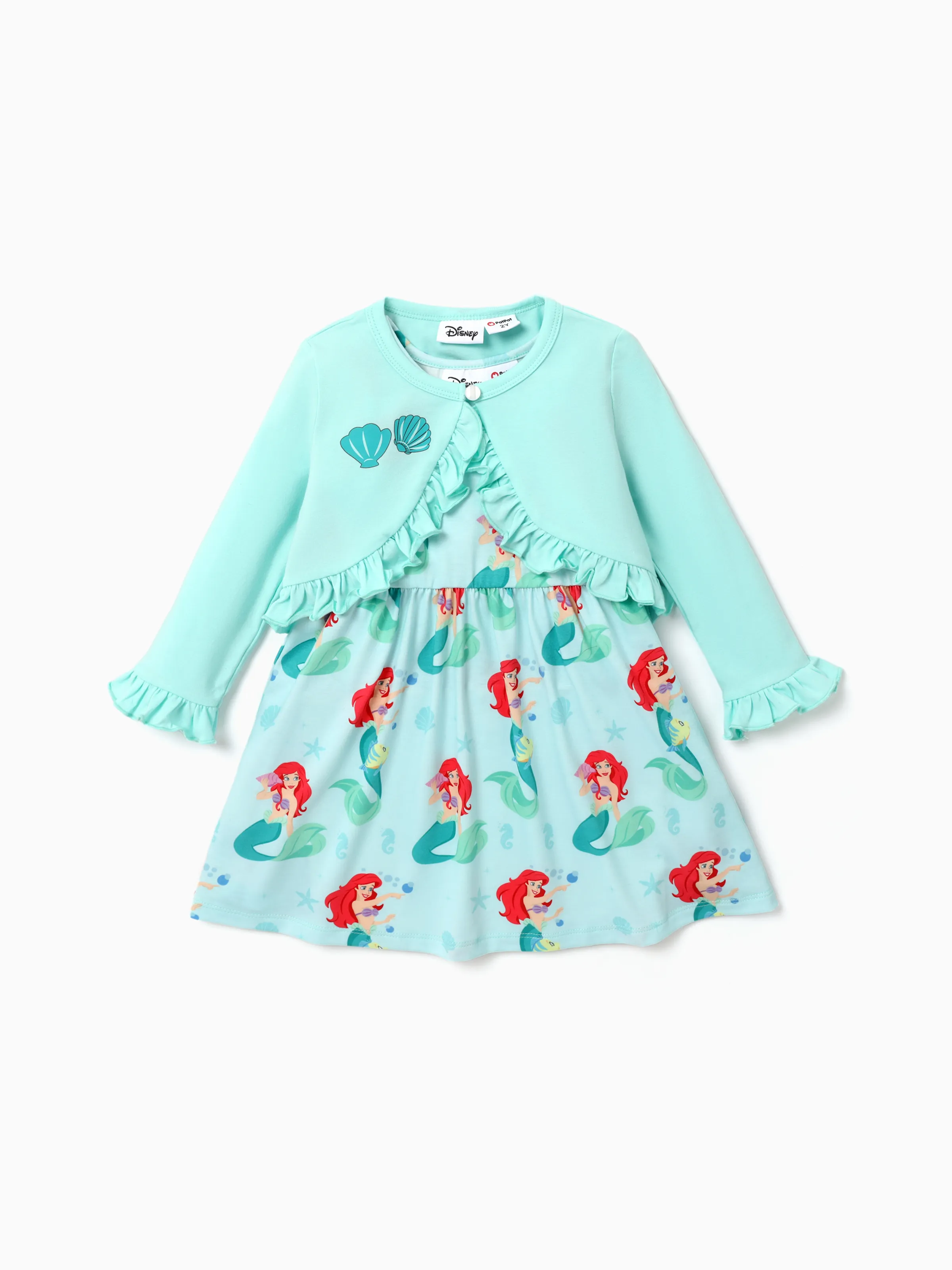 

Disney princess Toddler Girl Character Ariel Dress Set with Ruffle Edge