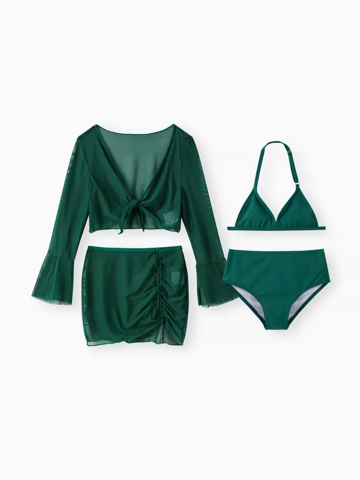 Kid Girl 4pcs Vacay Swimsuits Set