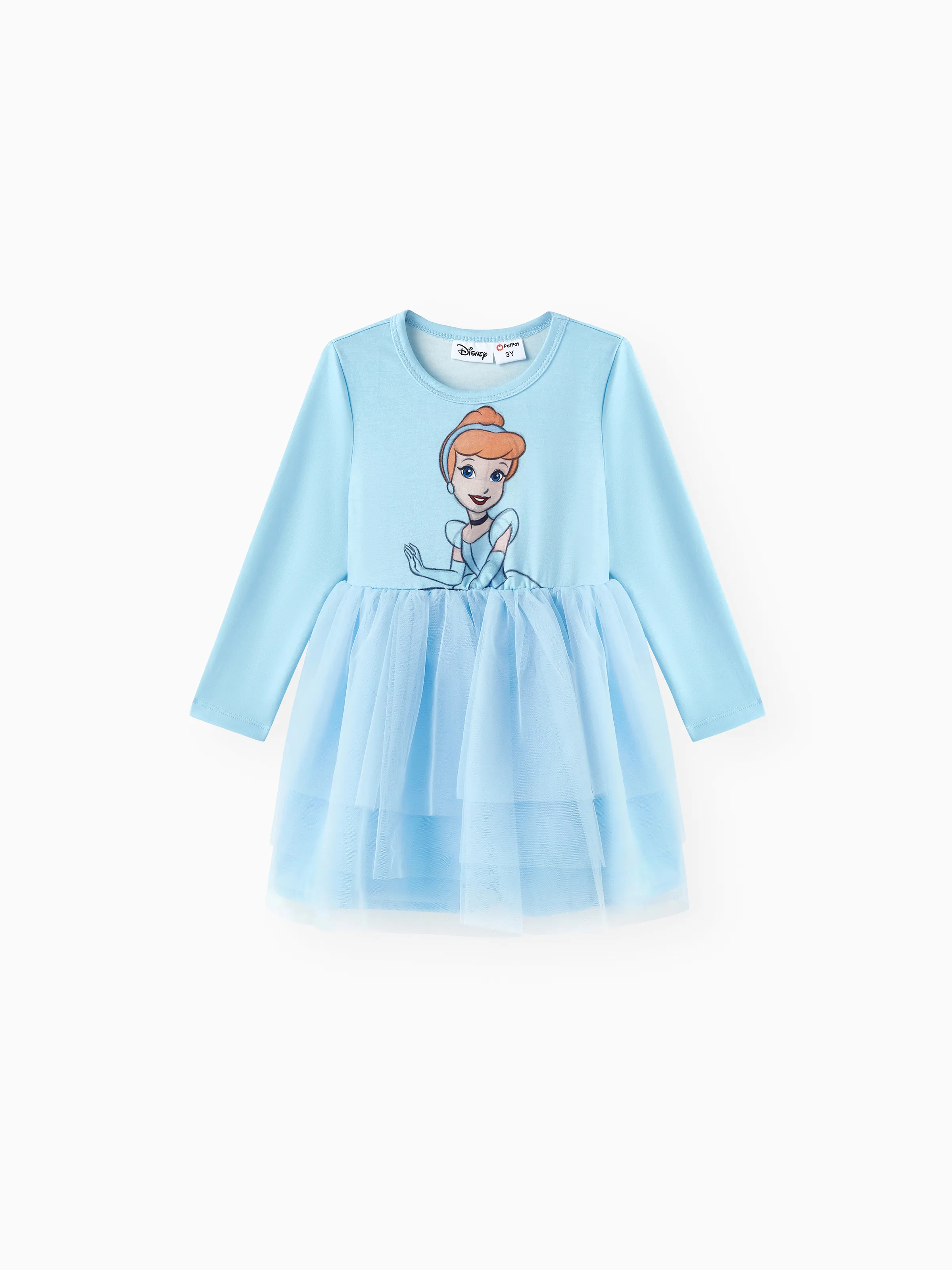 

Disney Princess Toddler Girl Character Naia™ Print Long-sleeve Mesh Overlay Fairy Tulle Dress