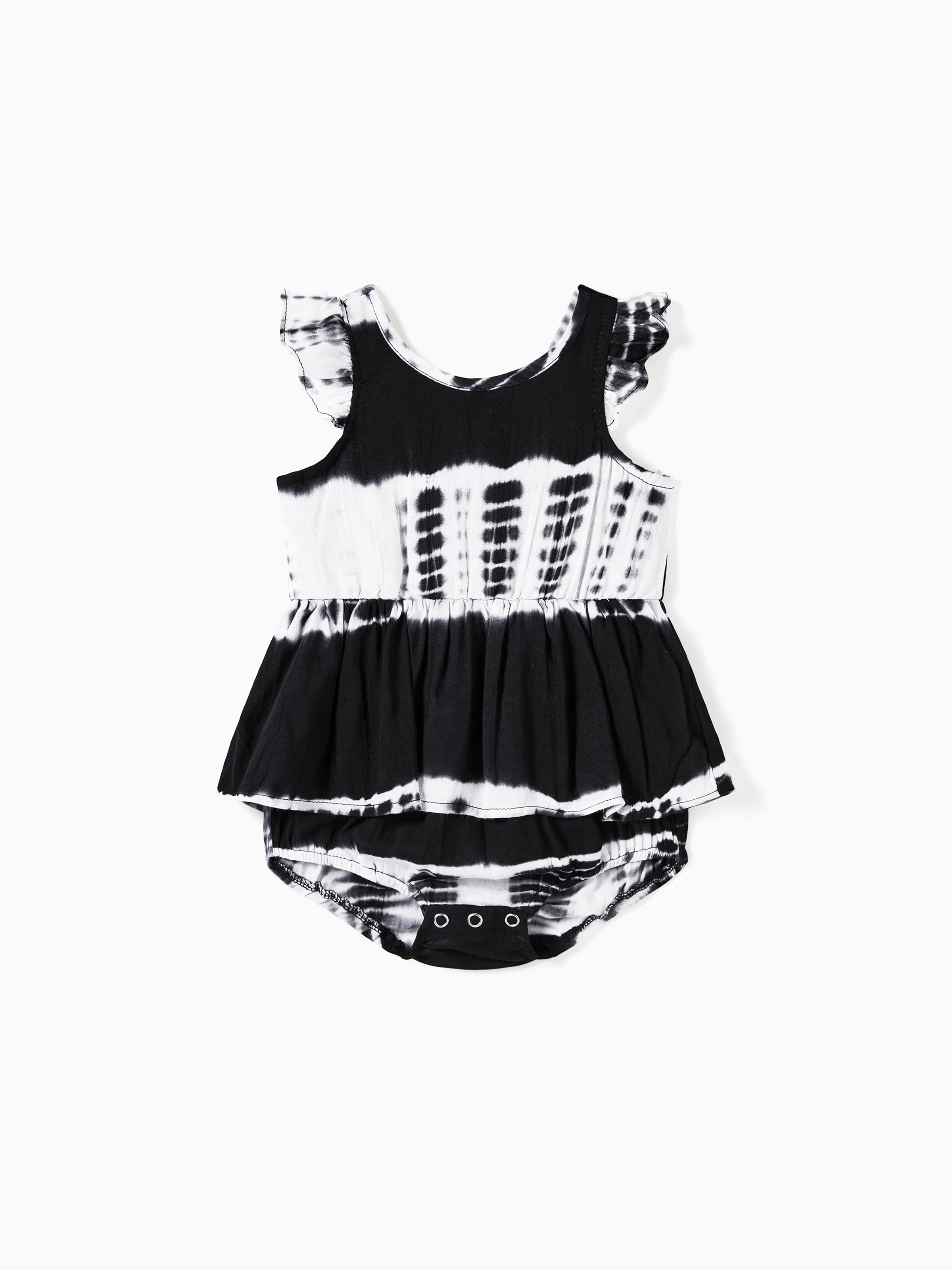 

Family Matching Colorblock Polo Shirt and Stripe Dye-Tie High Neck Halter Belted Dress Sets