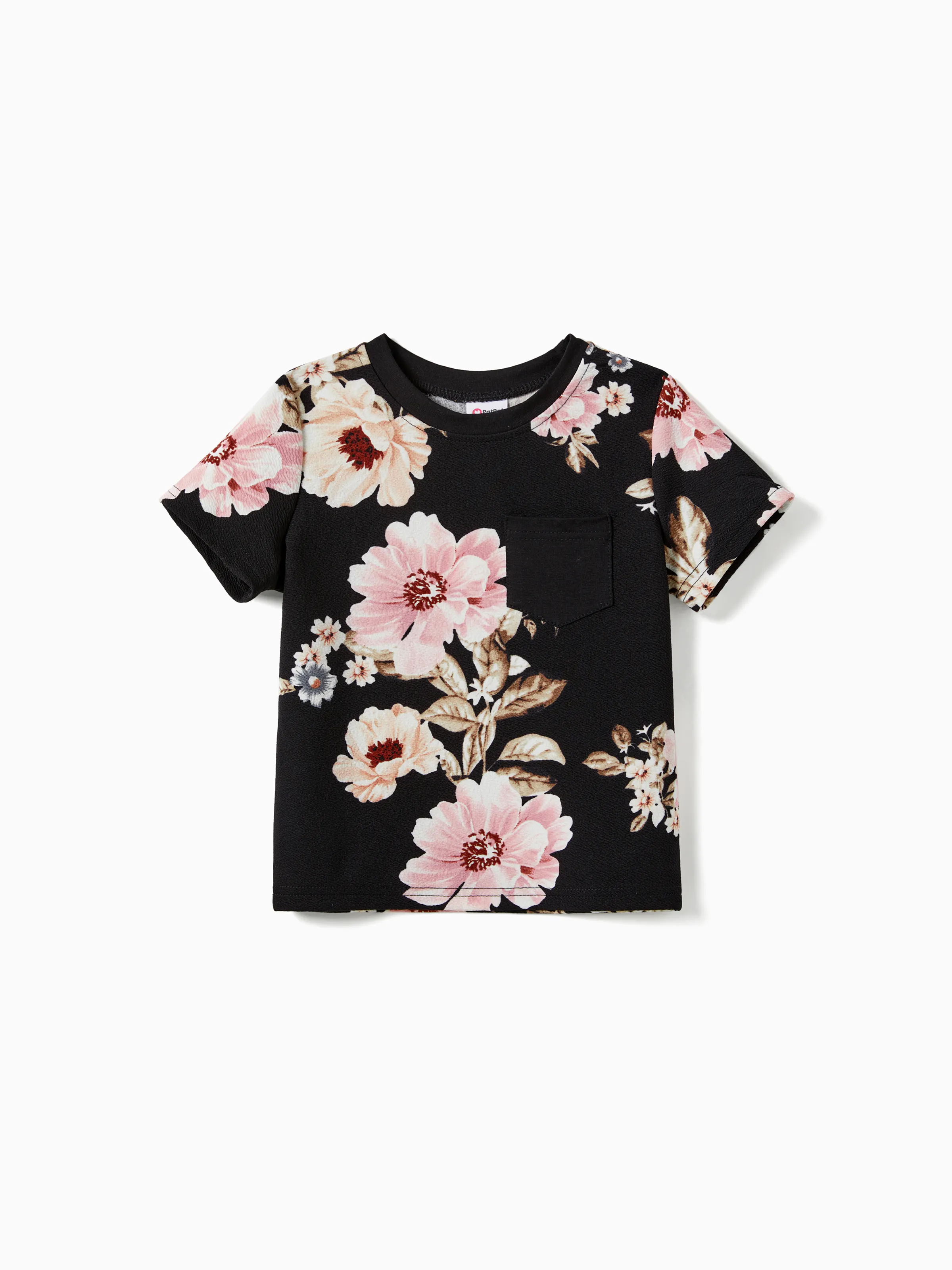 

Family Matching Floral Panel Tee and Floral Drawstring Side Bodycon Strap Dress Sets
