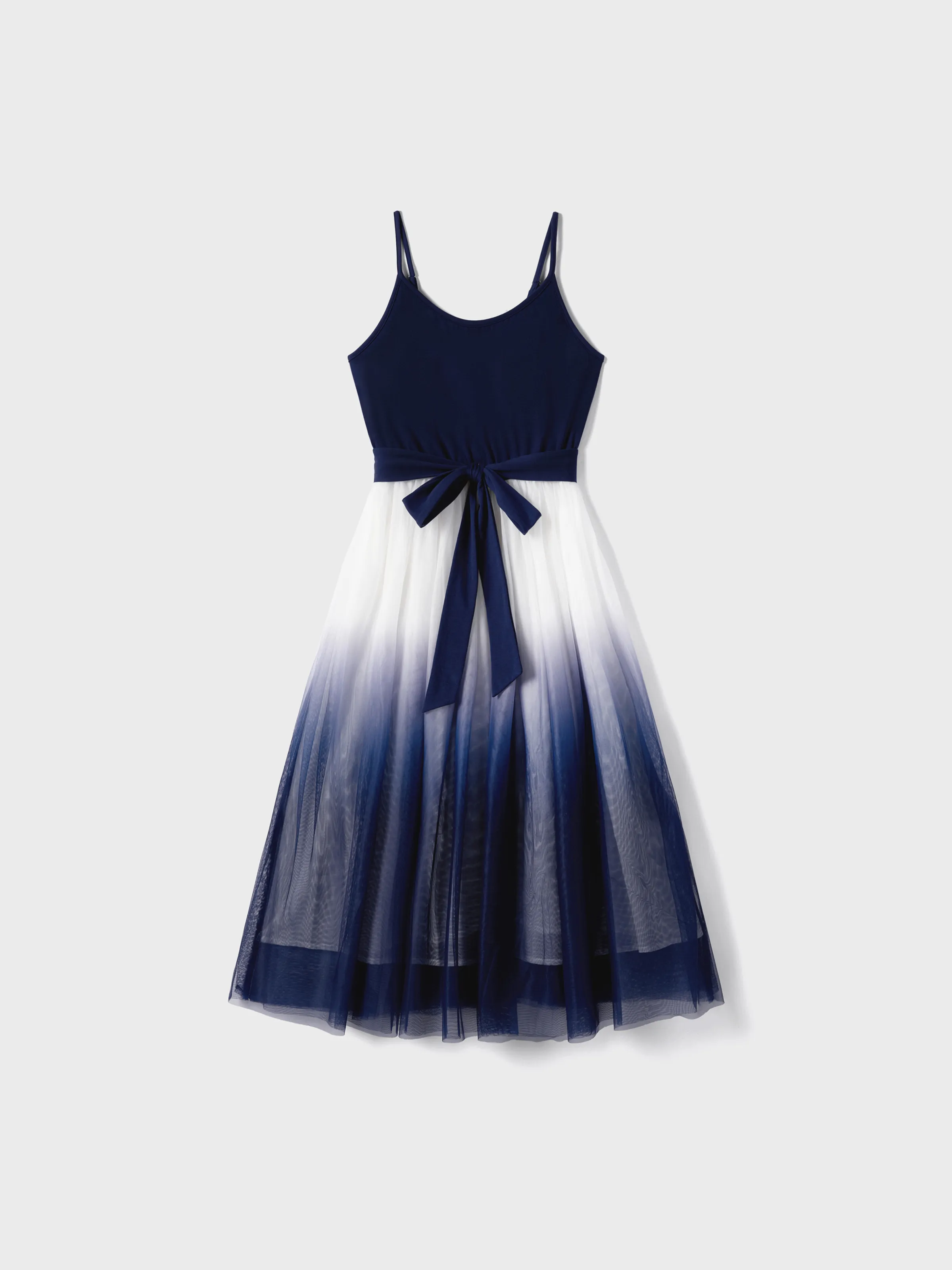 

Family Matching Belted Ombre Slip Dresses and Striped Short-sleeve T-shirts Sets
