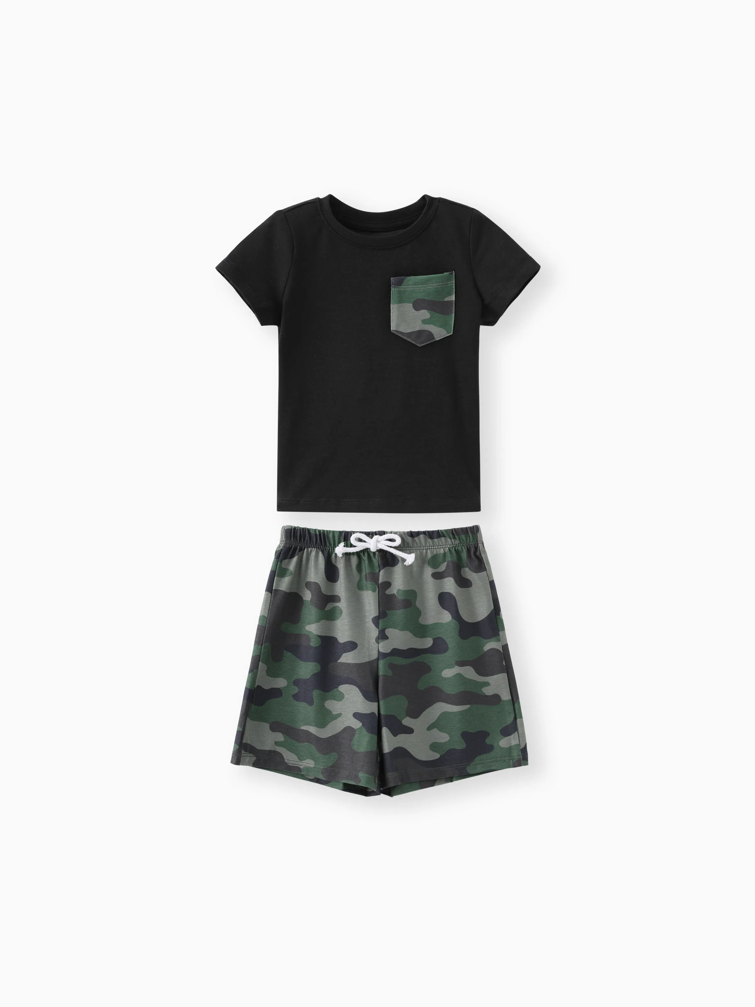 

Naia 2pcs Toddler/Kid Boy Pocket Design Short-sleeve Tee and Camouflage Print Shorts Set