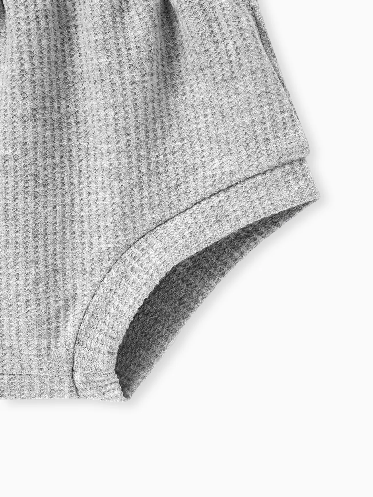 Gris - short uni texturé gaufré bébé garçon/fille - image 3